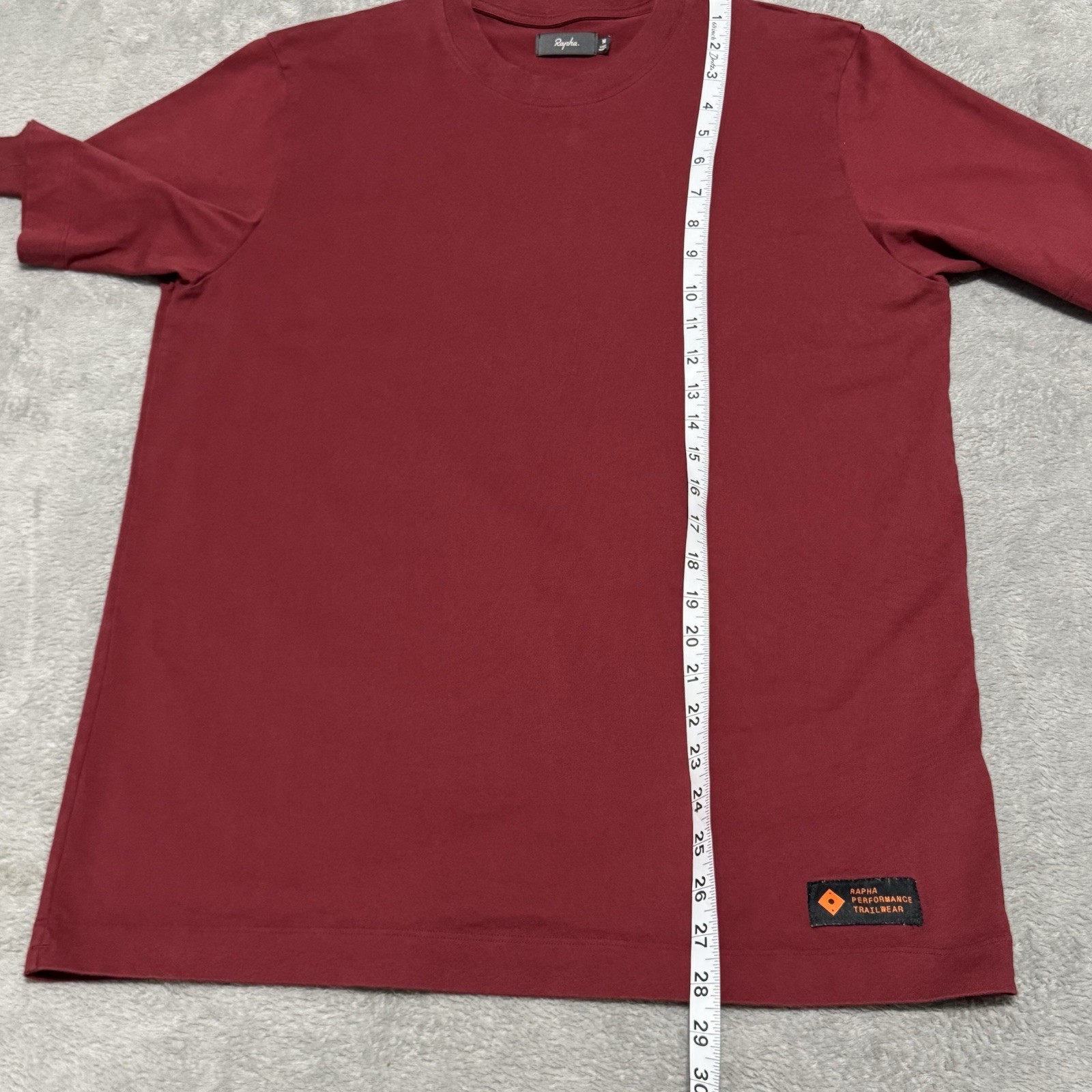 Rapha Trail T Shirt Mens M Red Cotton Burgundy Short Sleeve Cycling Performance