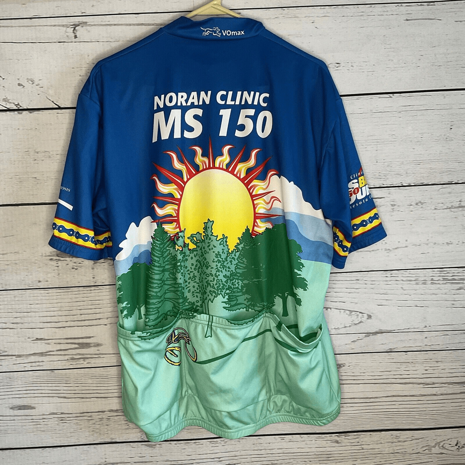 Athletic Biking Cycling Vomax Jersey size XL(5) Blue Green 1/3 zip