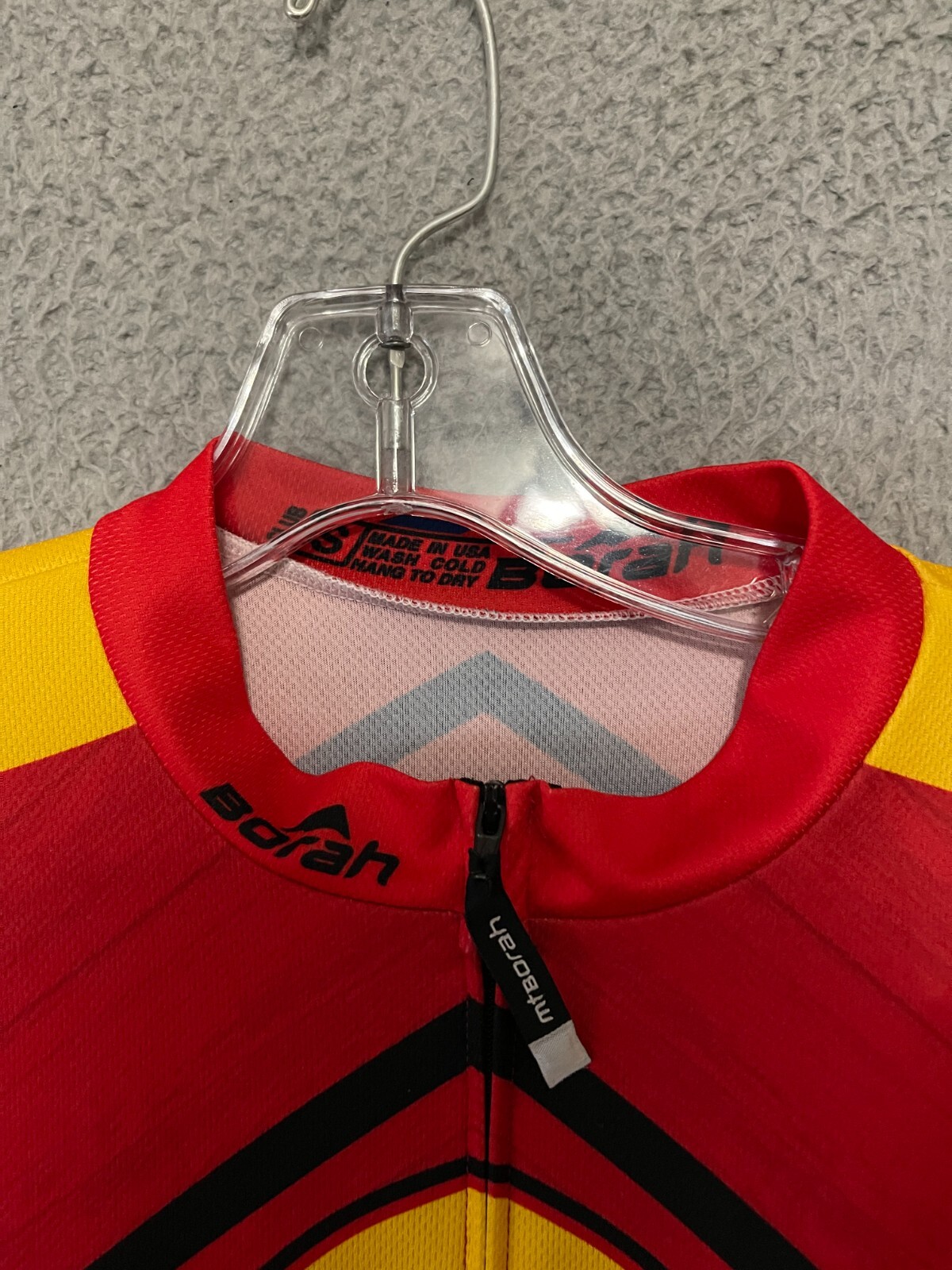 Borah Cycling Jersey Size Small Full Zip Red Stretch Adult Short Sleeve