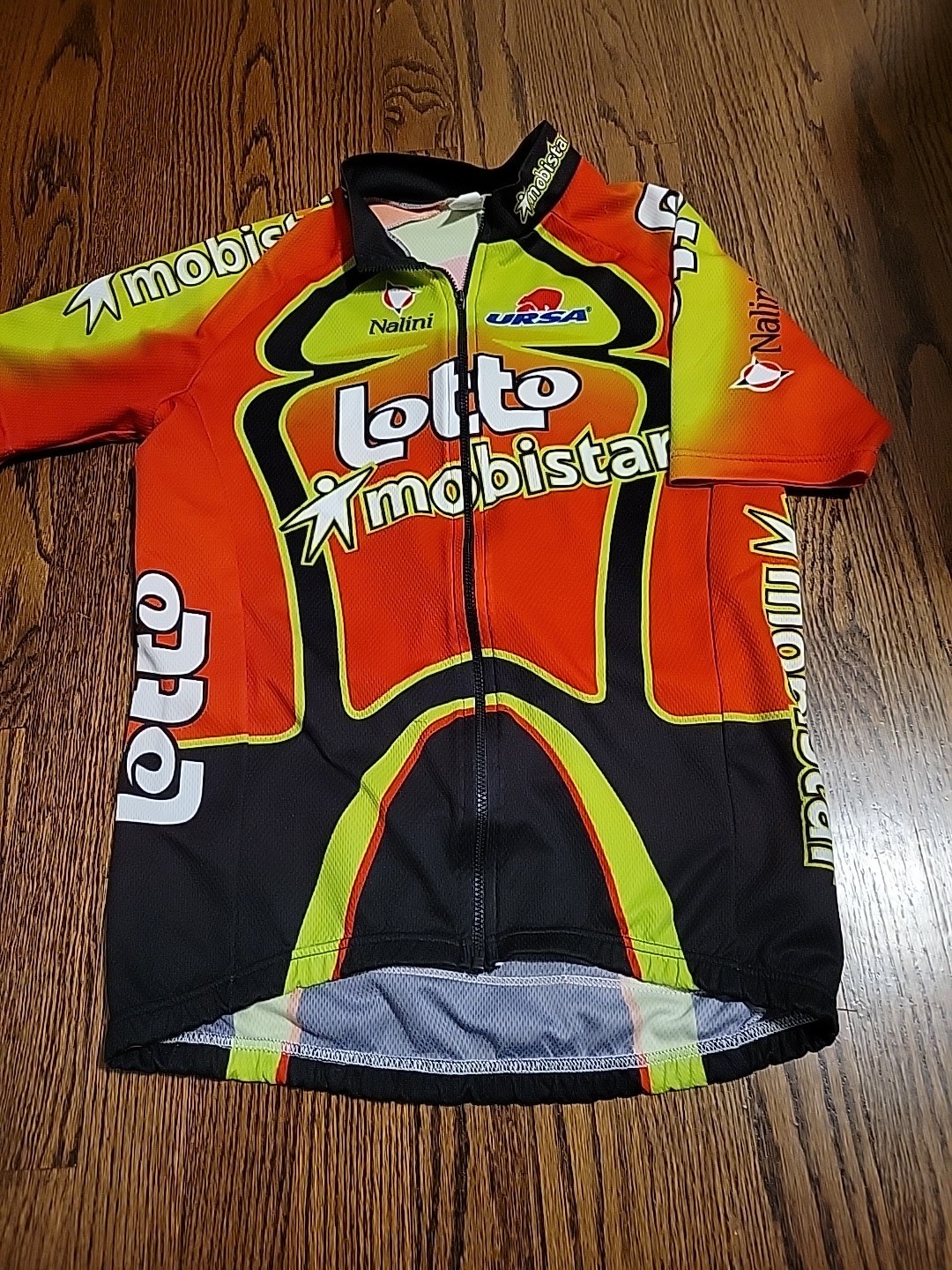 Cycling Jersey Men’s Size Small Shirt Full Zipper Lotto Mobistar
