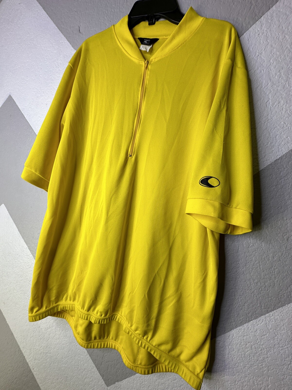Canari Cycling Jersey Adult 2XL XXL Yellow 1/2 Zip 100% Polyester Pockets