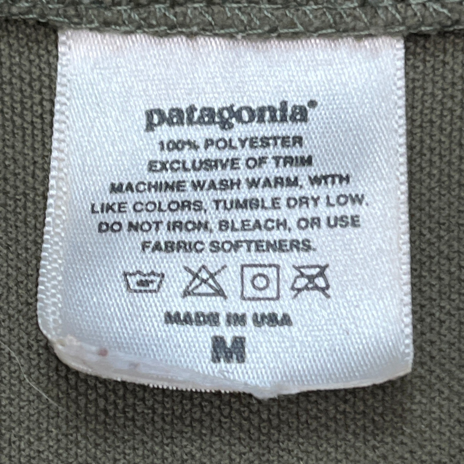 VTG Patagonia Cycling Jersey Womens Medium Olive Green 1/4 Zip Long Sleeve USA