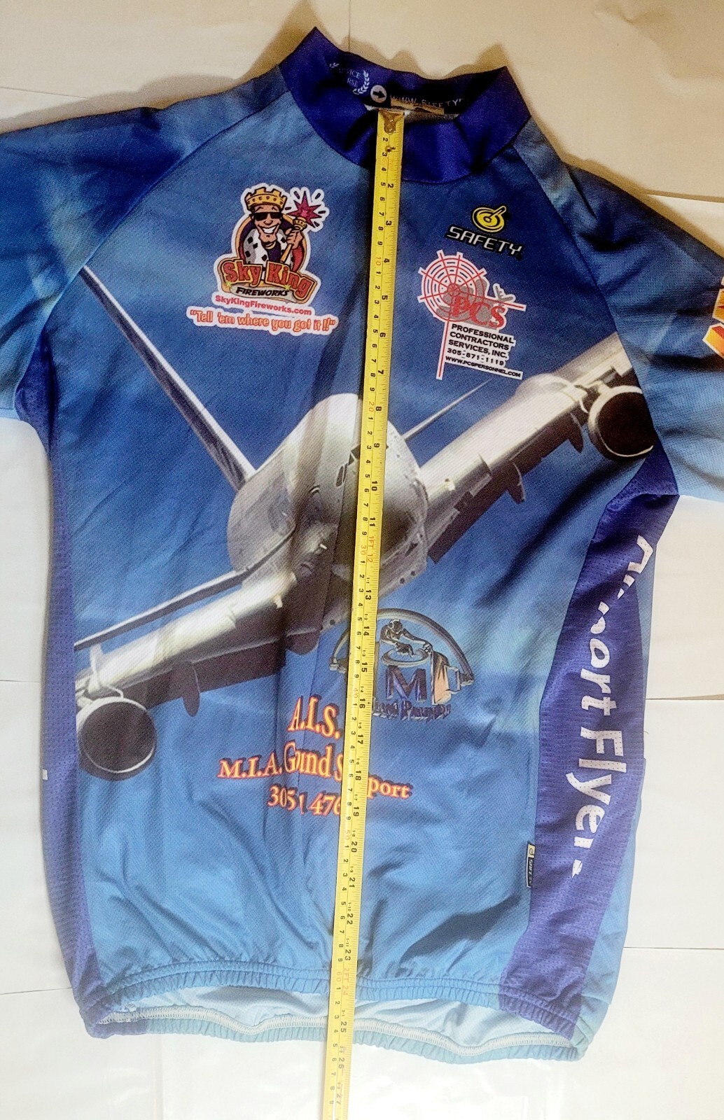 Passenger Airplane Safety Cycling Jersey New XL 3/4 Zip Pockets Free Shipping