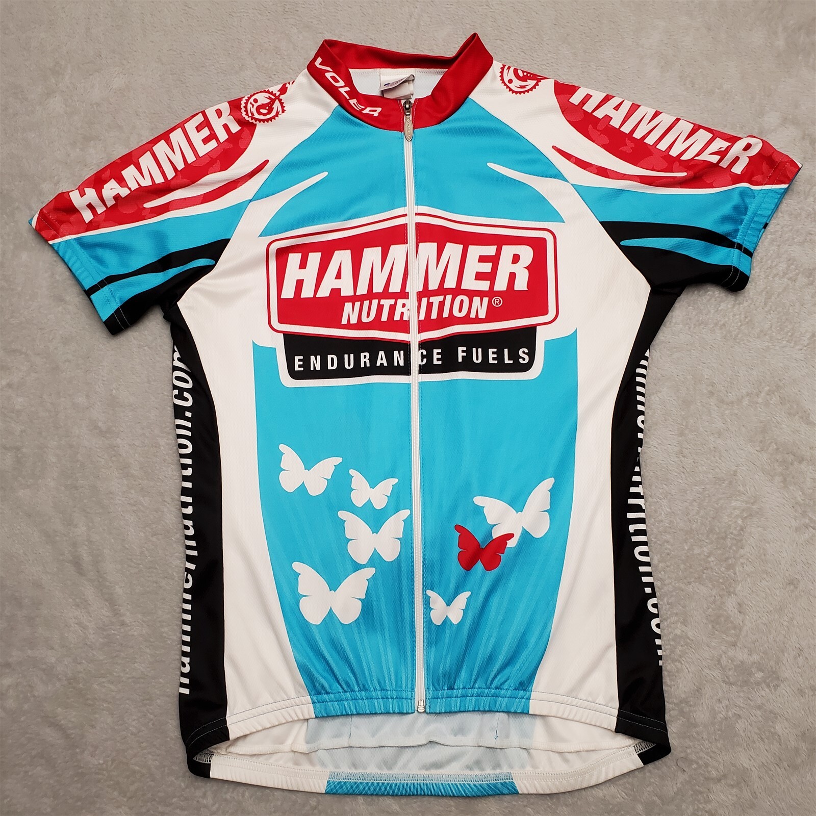 Voler Cycling Jersey Womens Large Blue Bike Racing Short Sleeve 100% Polyester