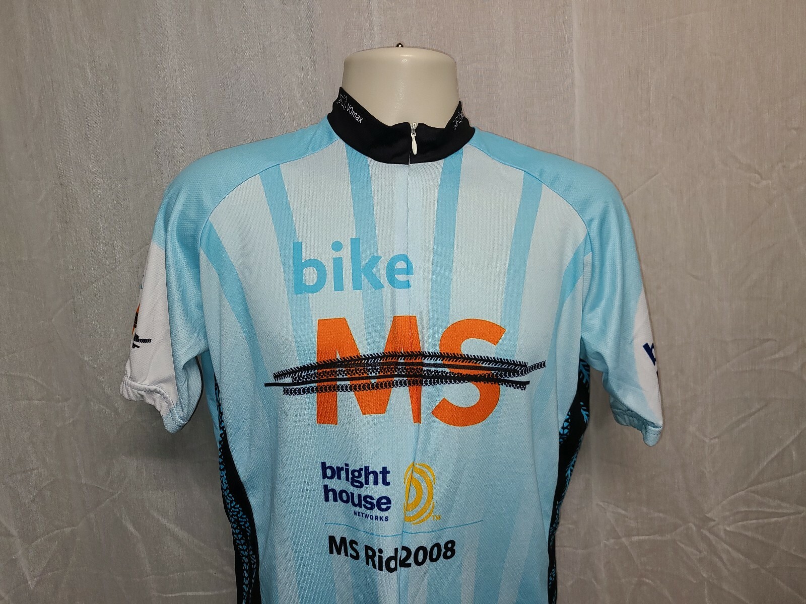 2008 Vomax Bike MS Ride Adult Large Blue Cycling Jersey