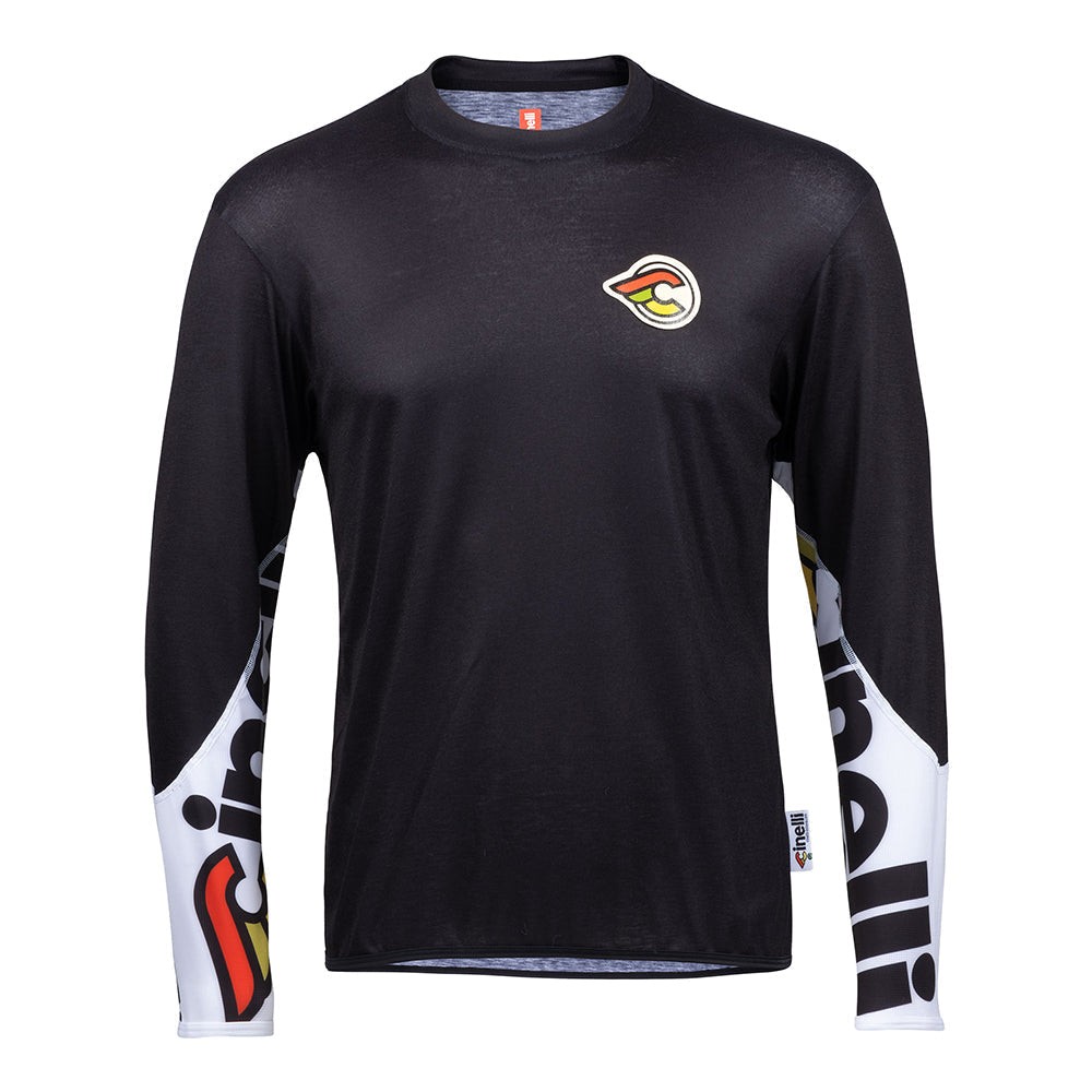 Cinelli Gravel Tech Men’s Long Sleeve T-Shirt (Black) 2XL, 3XL