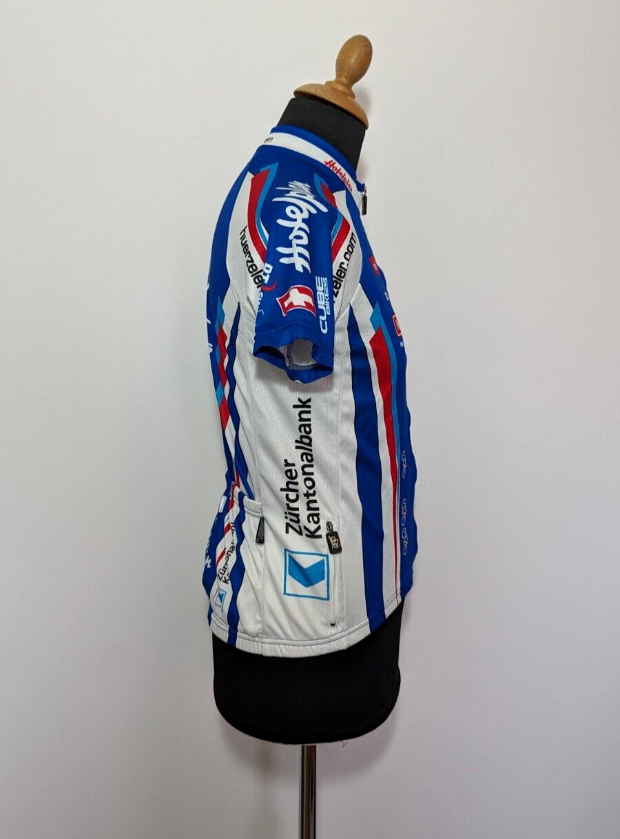 Bicycle Holidays Max Hurzele Cycling Jersey Blue Sz. M Men Short Sleeve Full Zip