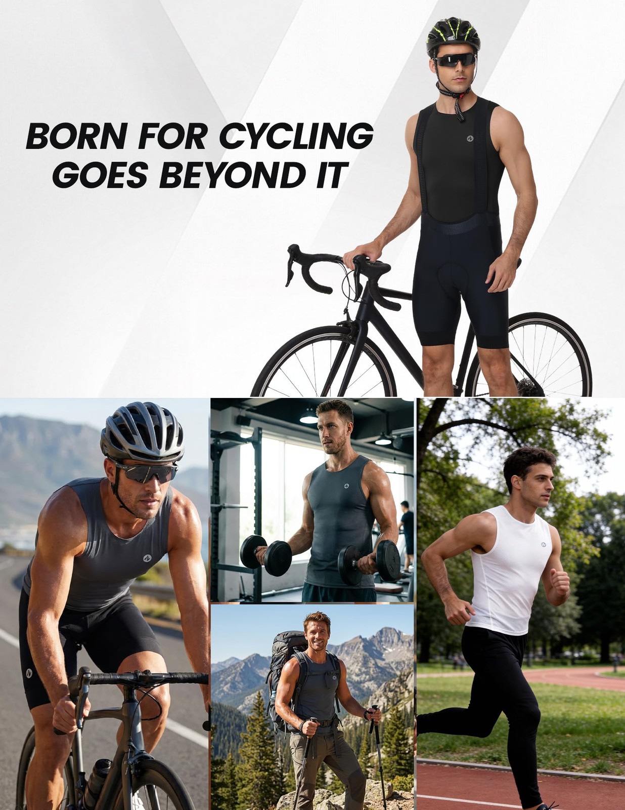 Men’s Cycling Base Layer Bike Mesh Undershirt Sleeveless Vests Lightweight Bi…
