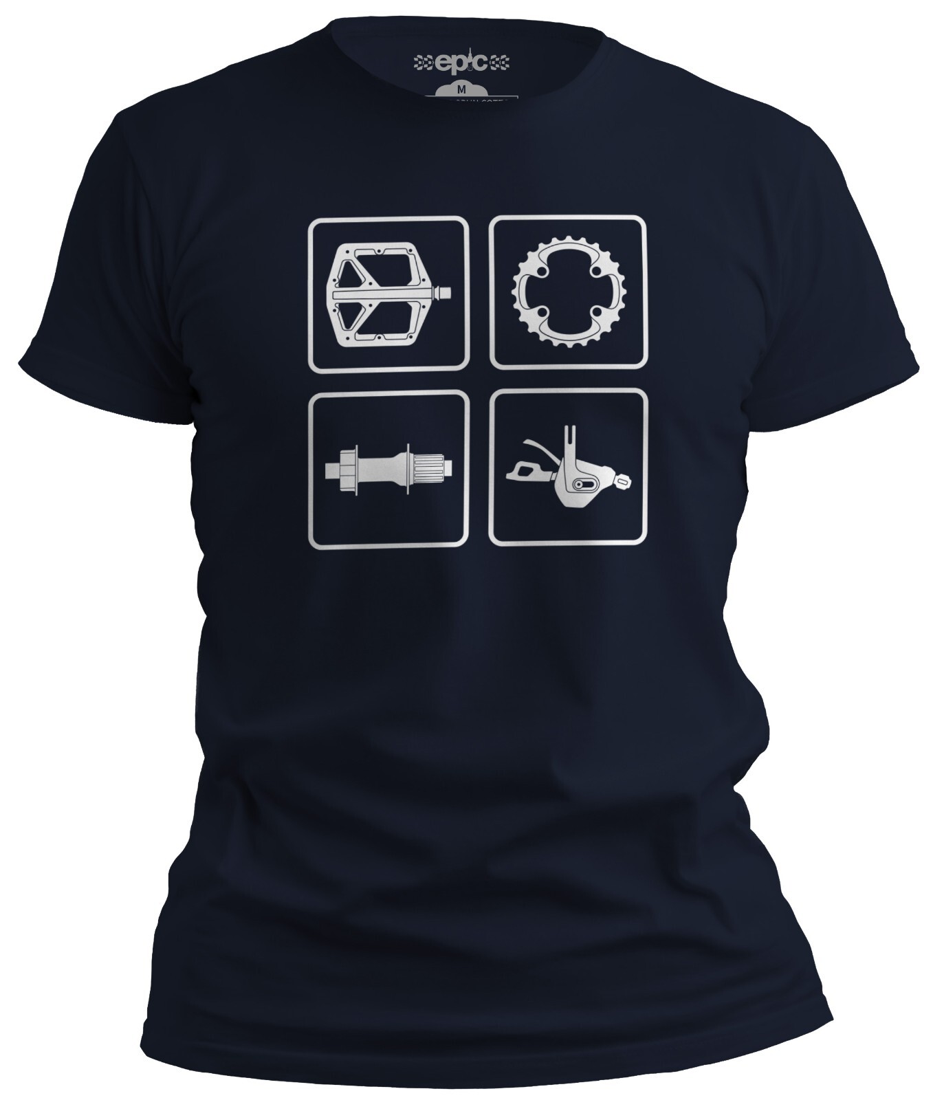 Bike Tech MTB Cycling T-Shirt – Bicycle Component Montage, Gift for Cyclists
