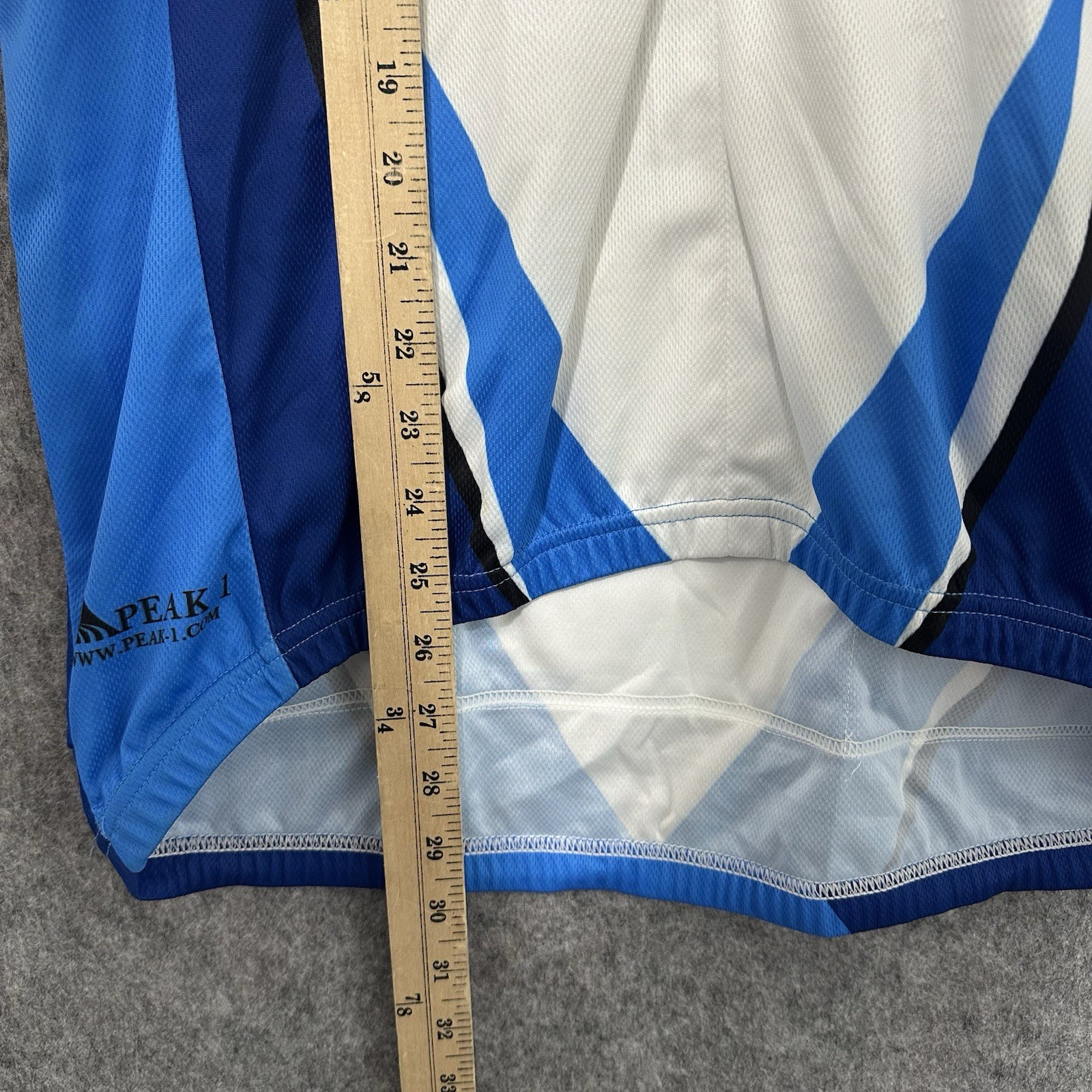 Peak 1 KBCO 97.3 FM Cycling Jersey Blue White Short Sleeve Unisex XL
