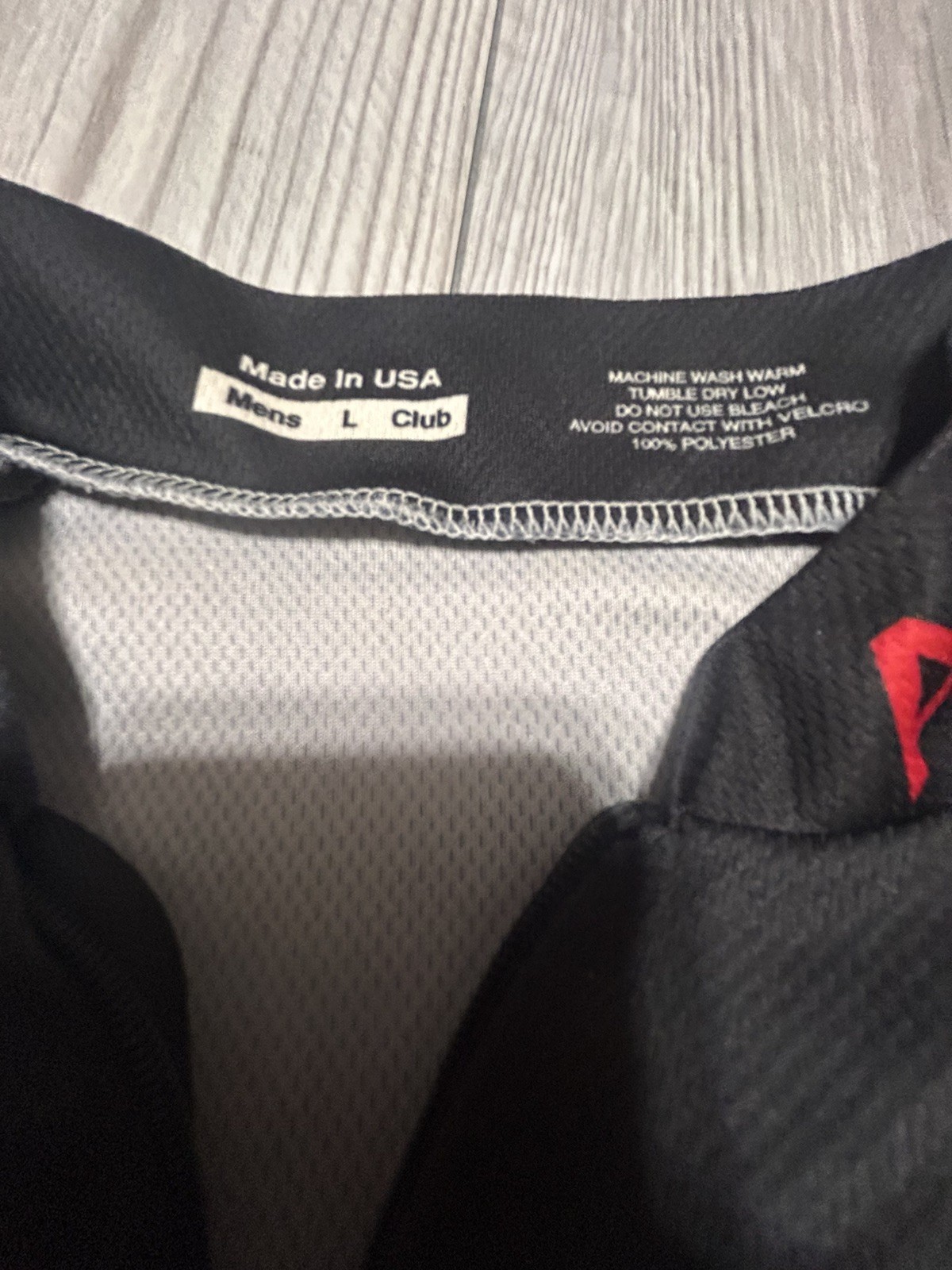 Audi Black and Red cycling jersey men’s size Large quarter zip