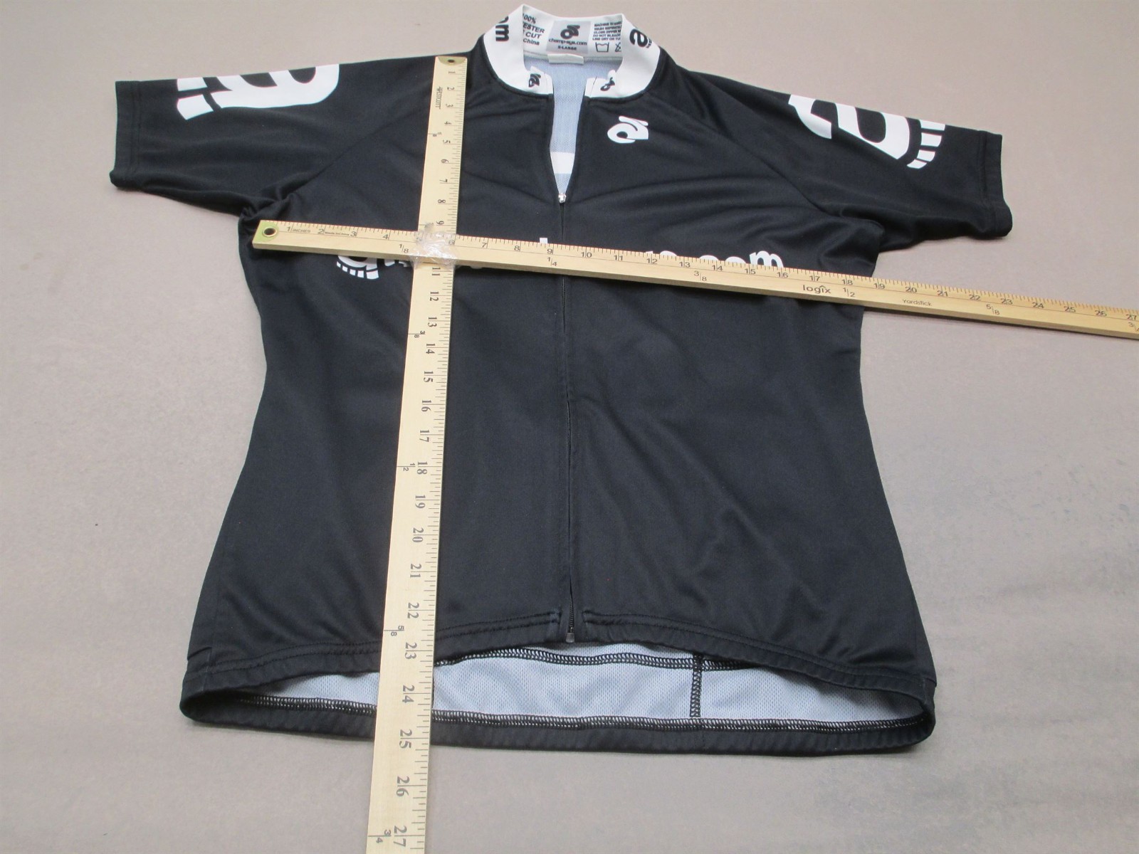 Champion Size XL Mens Black Cycling Compression Full Zip Short Sleeve Top 038