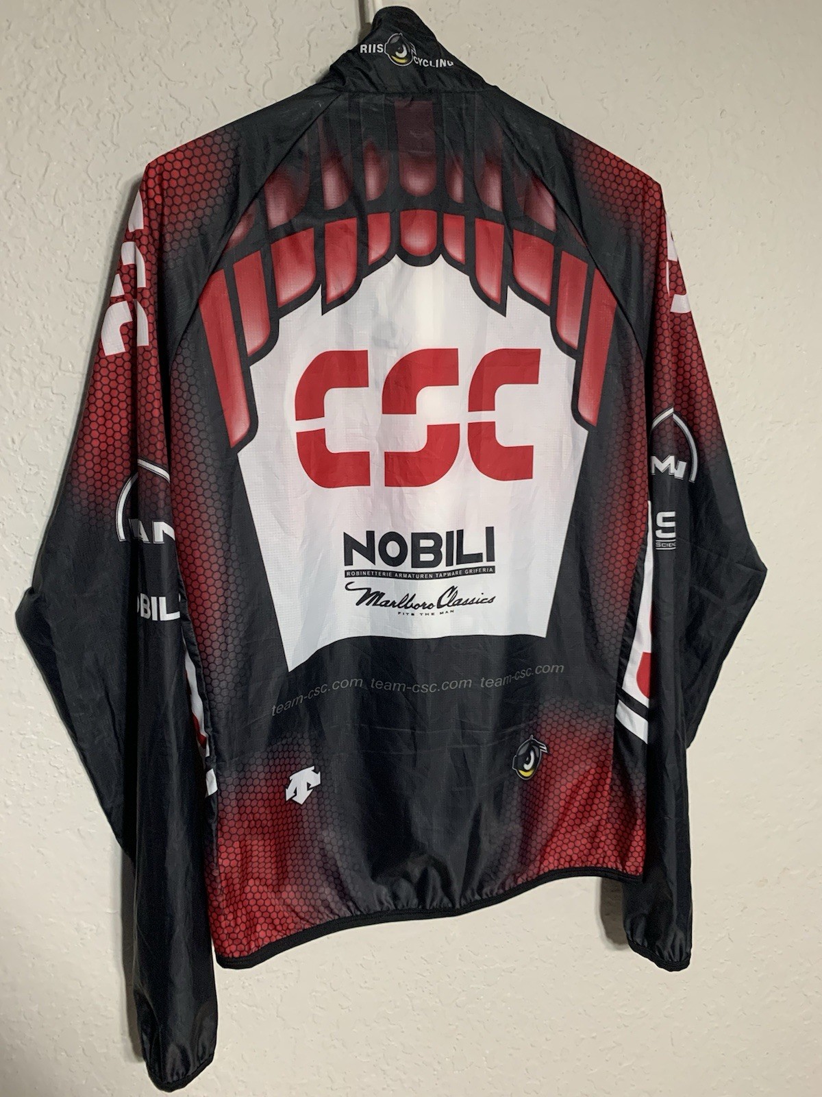 Vintage DESCENTE CSC Team RIIS Cycling Windbreaker Jersey Cervelo UCI Pro Tour