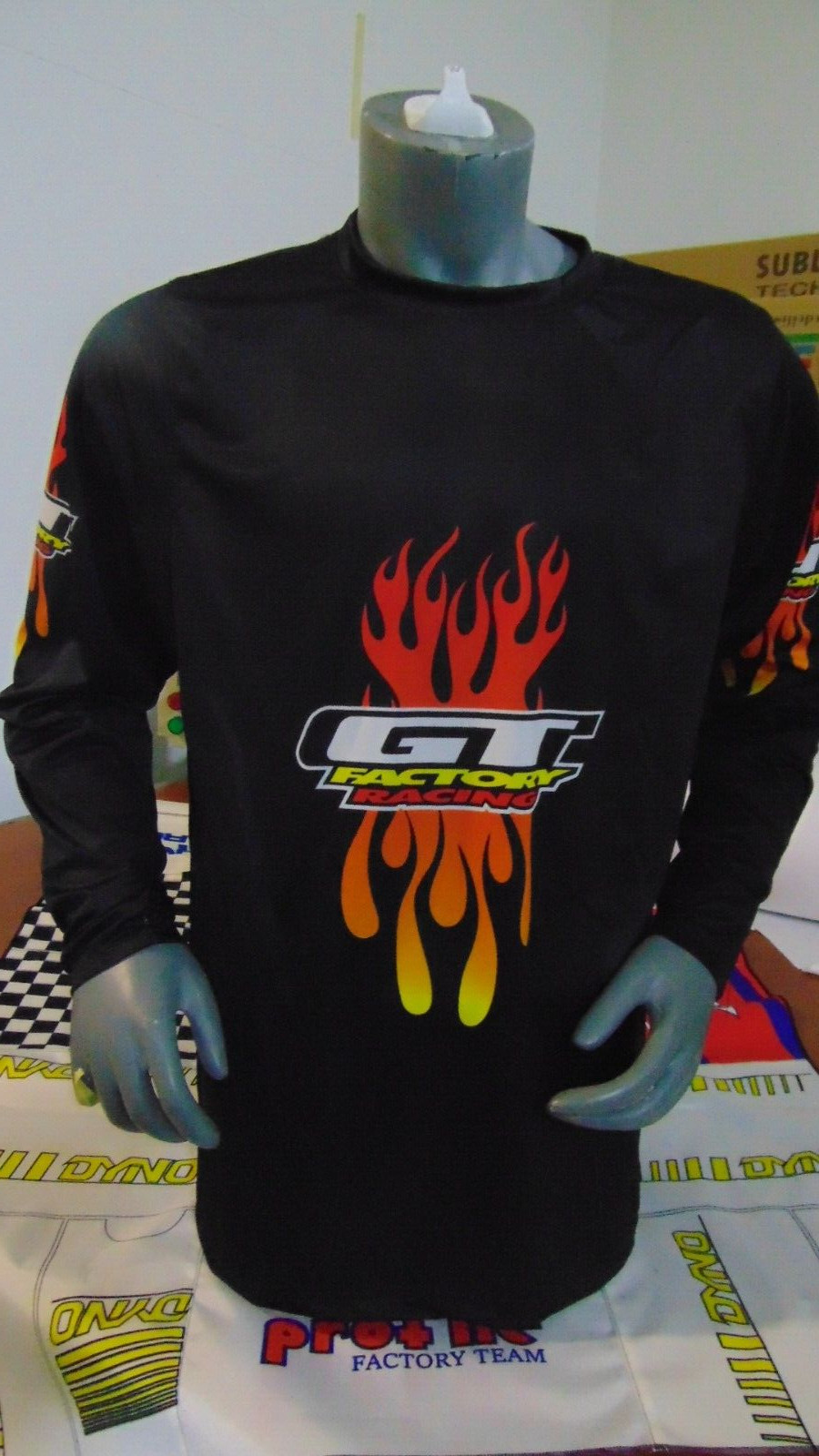 GT MID SCHOOL BIKE JERSEY CLASSIC BMX JERSEY RACE BIKE SHIRT BMX FLAMES L