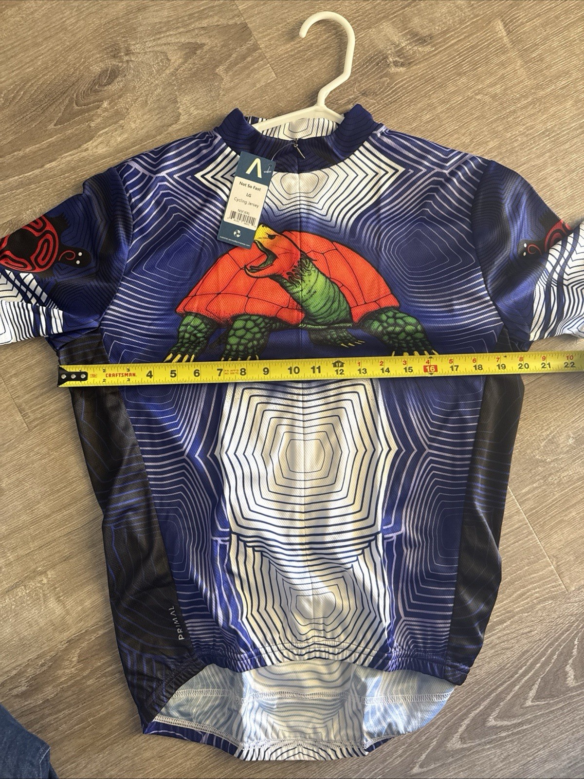 Primal Not So Fast Snapping Turtle NWT Cycling Jersey Men’s L 3/4 Zip Pockets