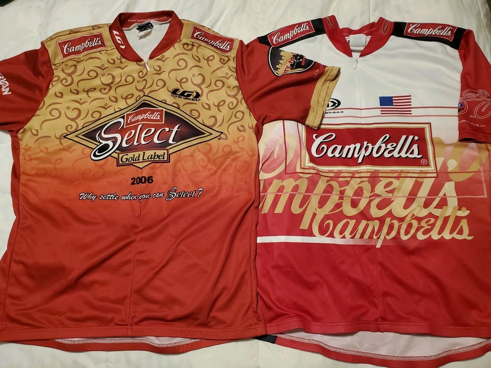 2Lot Rare Orig XXL XXXL 2006 Campbell’s Cycling Team Jersey Louis Garneau Shirts