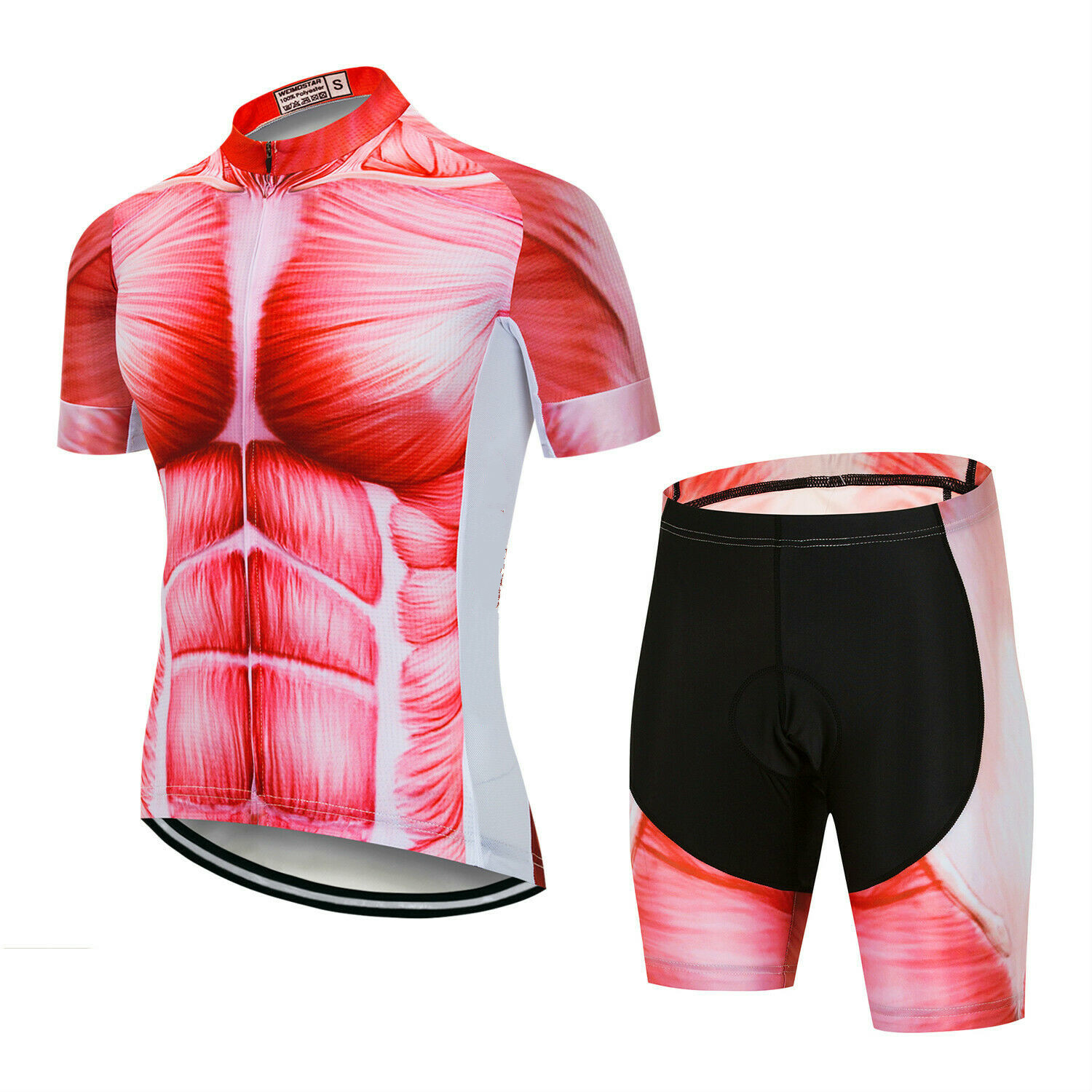 Men’s Cycle Clothing Unique Cycling Jersey and (Bib) Shorts Padded Kit S-5XL