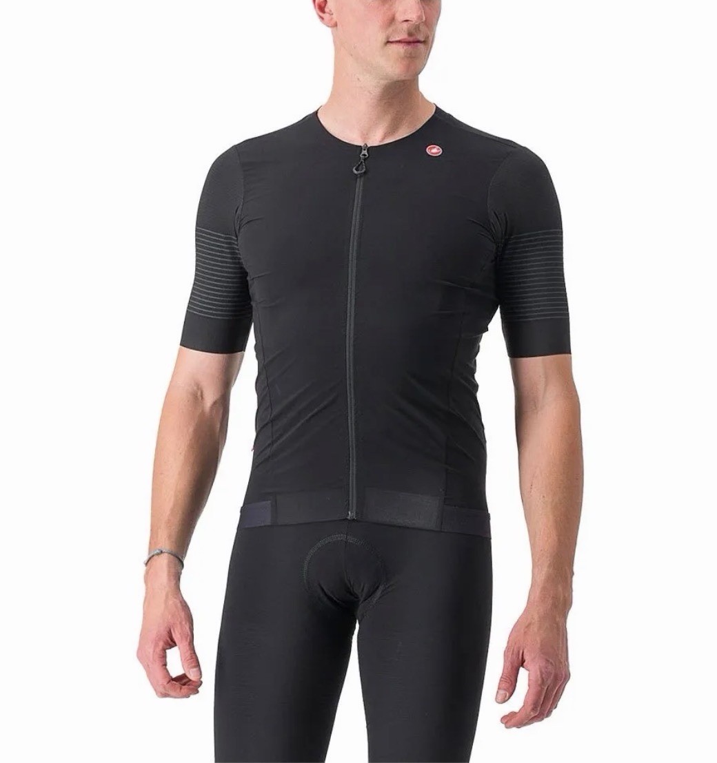 Castelli Premio Black Jersey Men’s L Black Short Sleeve Full Zip Cycling