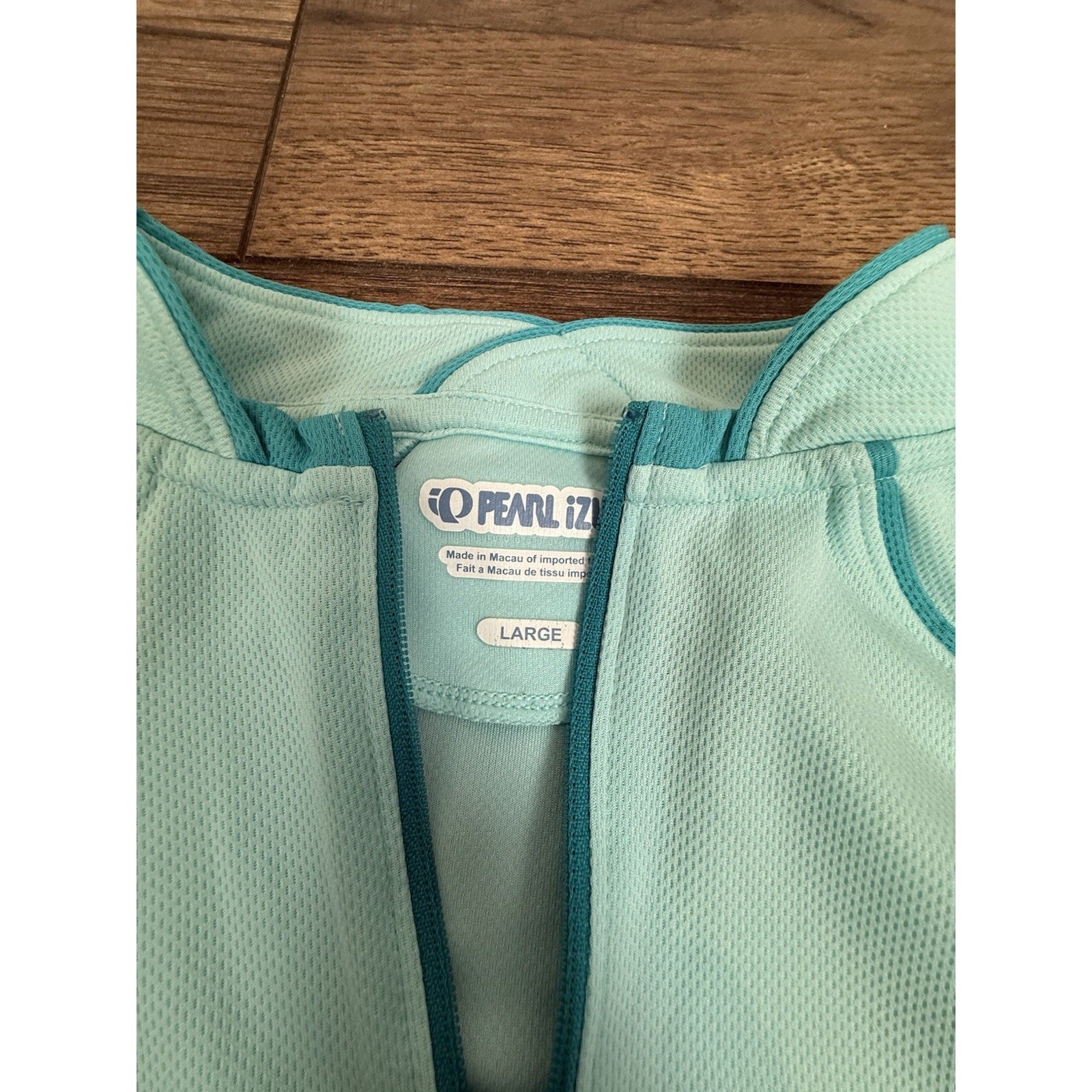 PEARL IZUMI Womens Sz M L 10 Cycling Bike Jersey Aqua Blue Short Sleeve
