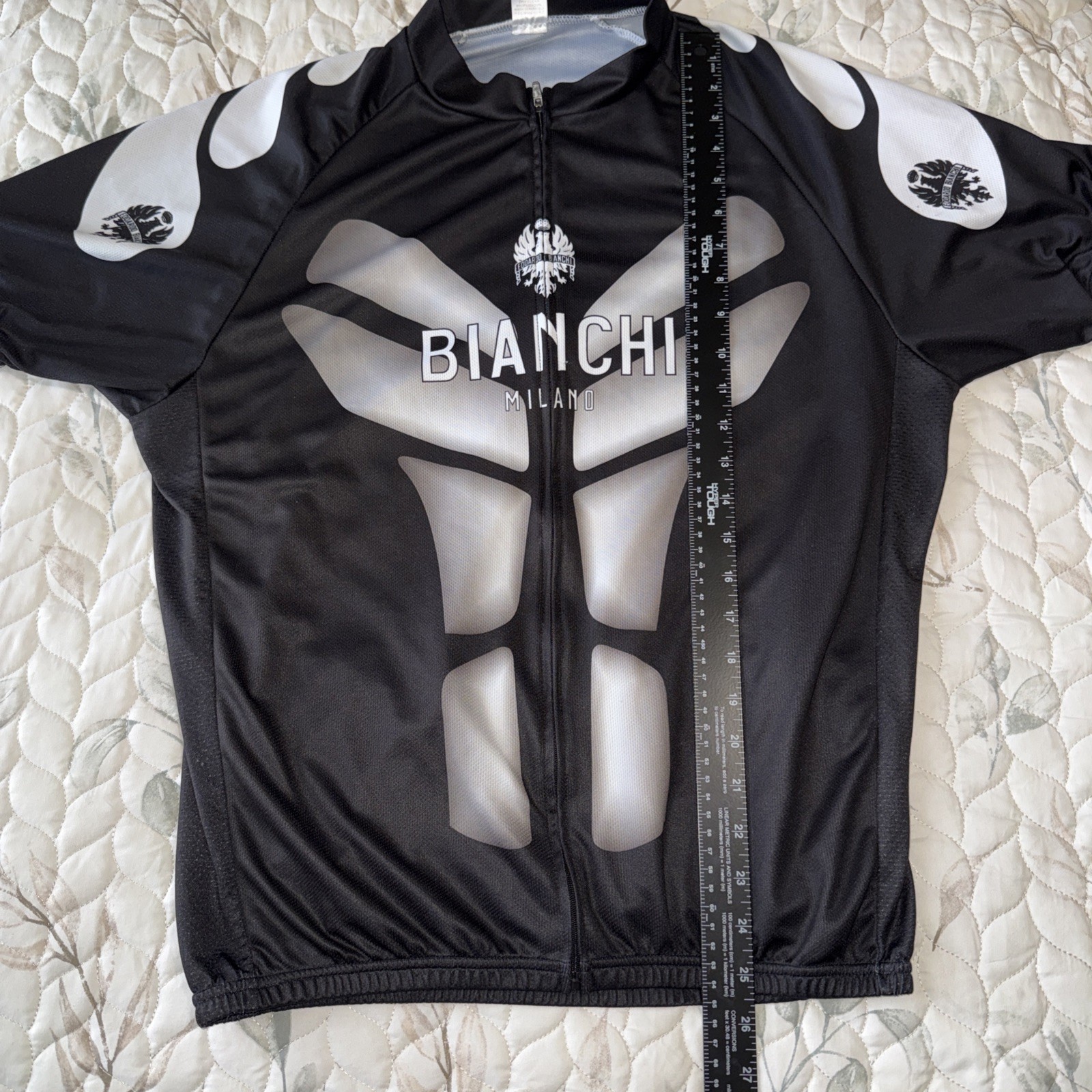 Blanchi Milano Men’s Cycling Jersey XL Full Zip 3 Pockets in back Elastic Waist.