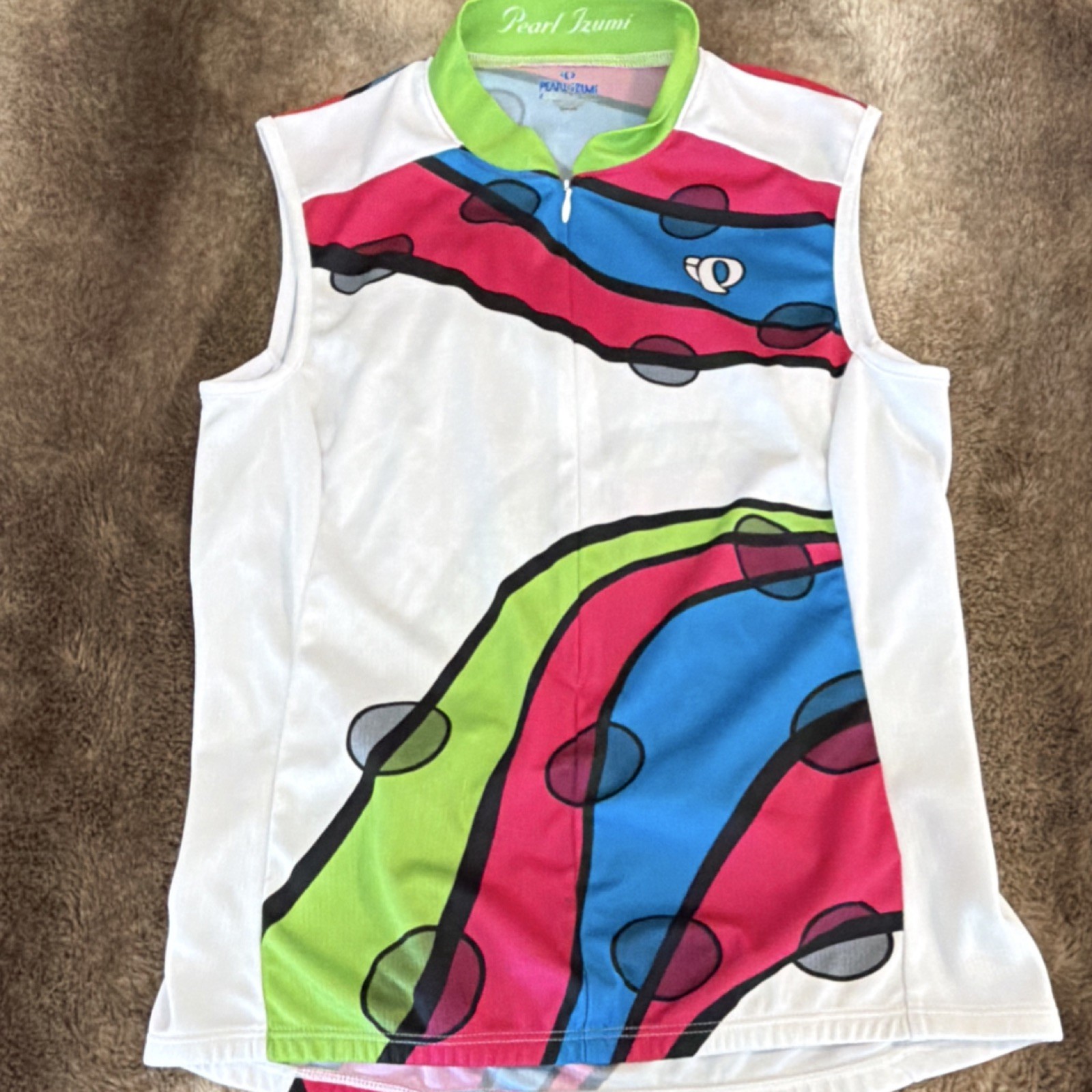 Pearl Izumi Select Series Sleeveless Cycling Jersey Small Colorblock Polka Dot