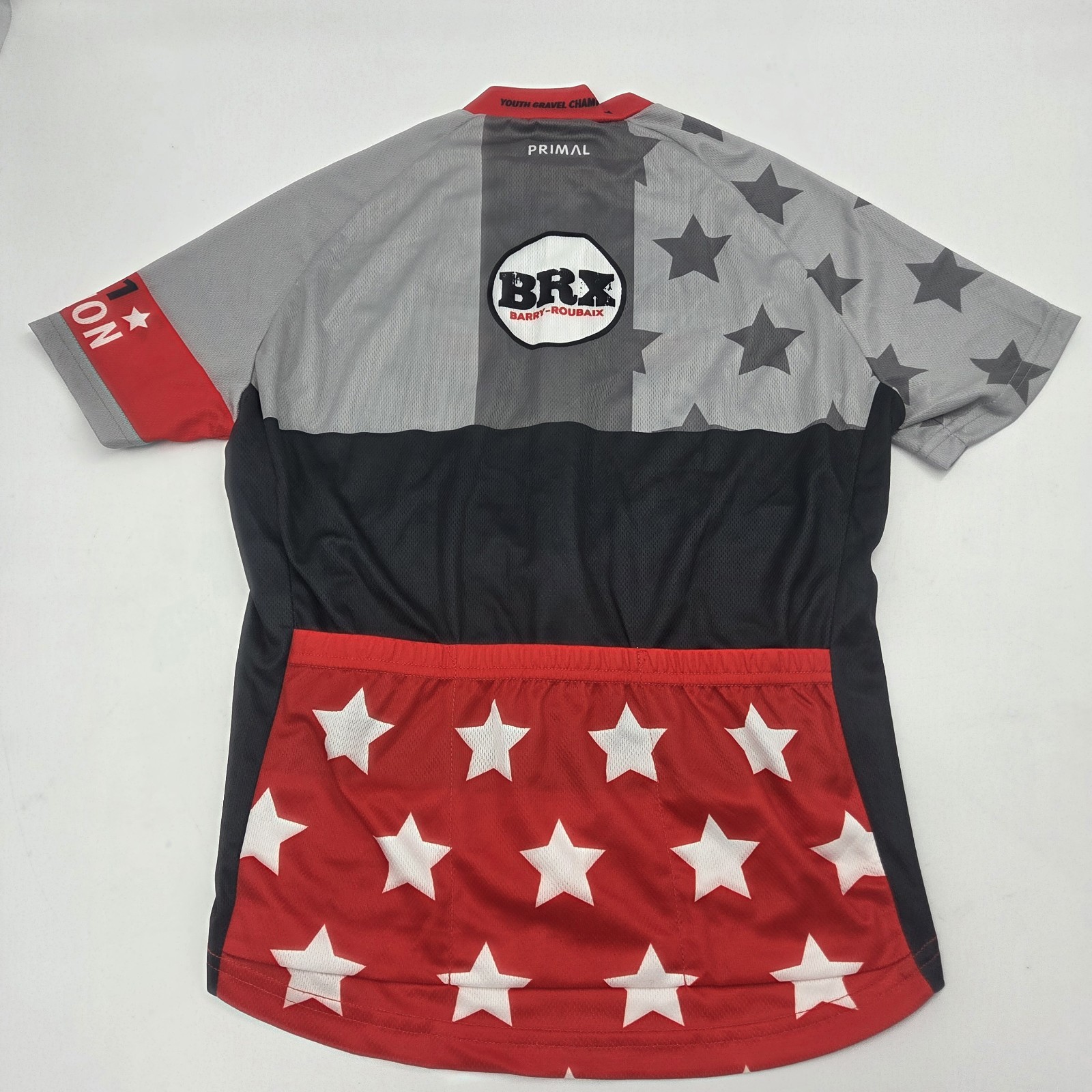 NWT Primal Wear Youth Medium Cycling Jersey 2021 Champion Gravel Red Gray Black
