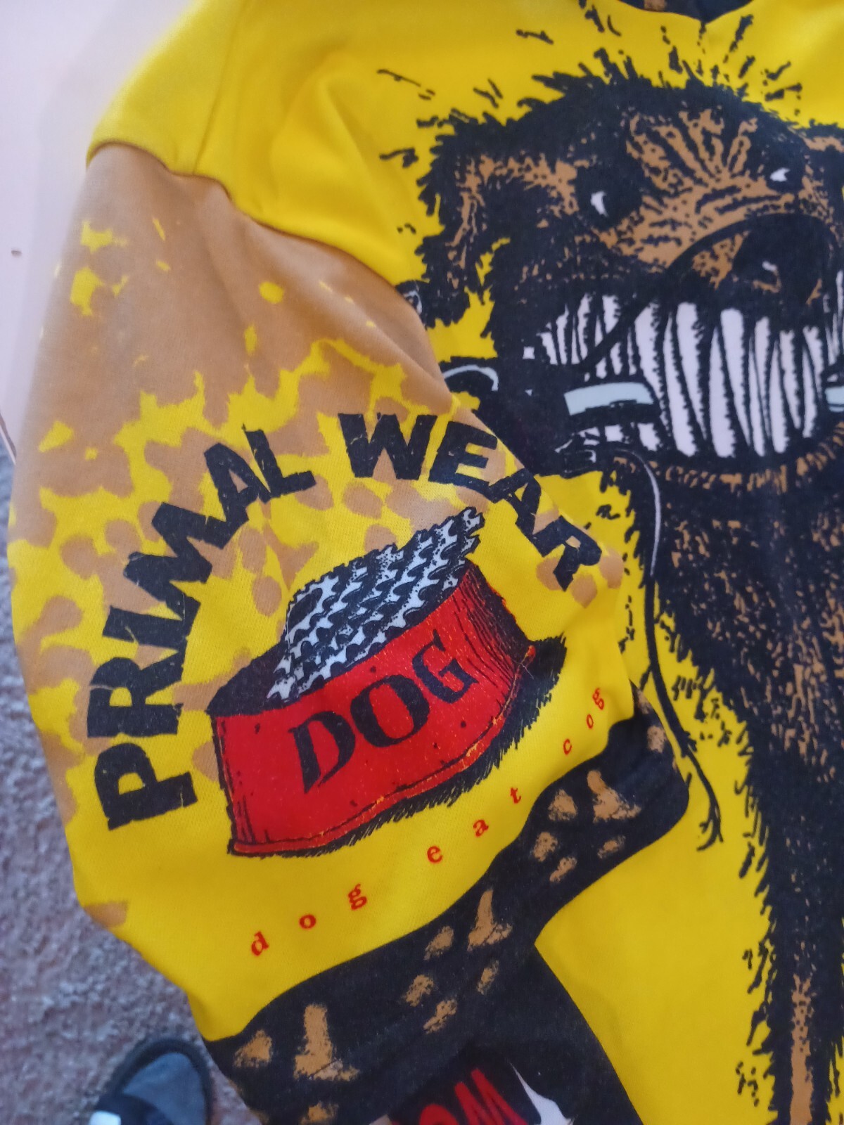 Primal Colorful Graphics Wild Dog on Bicycle Paw Prints 1/4 Zip Bike Jersey LG?