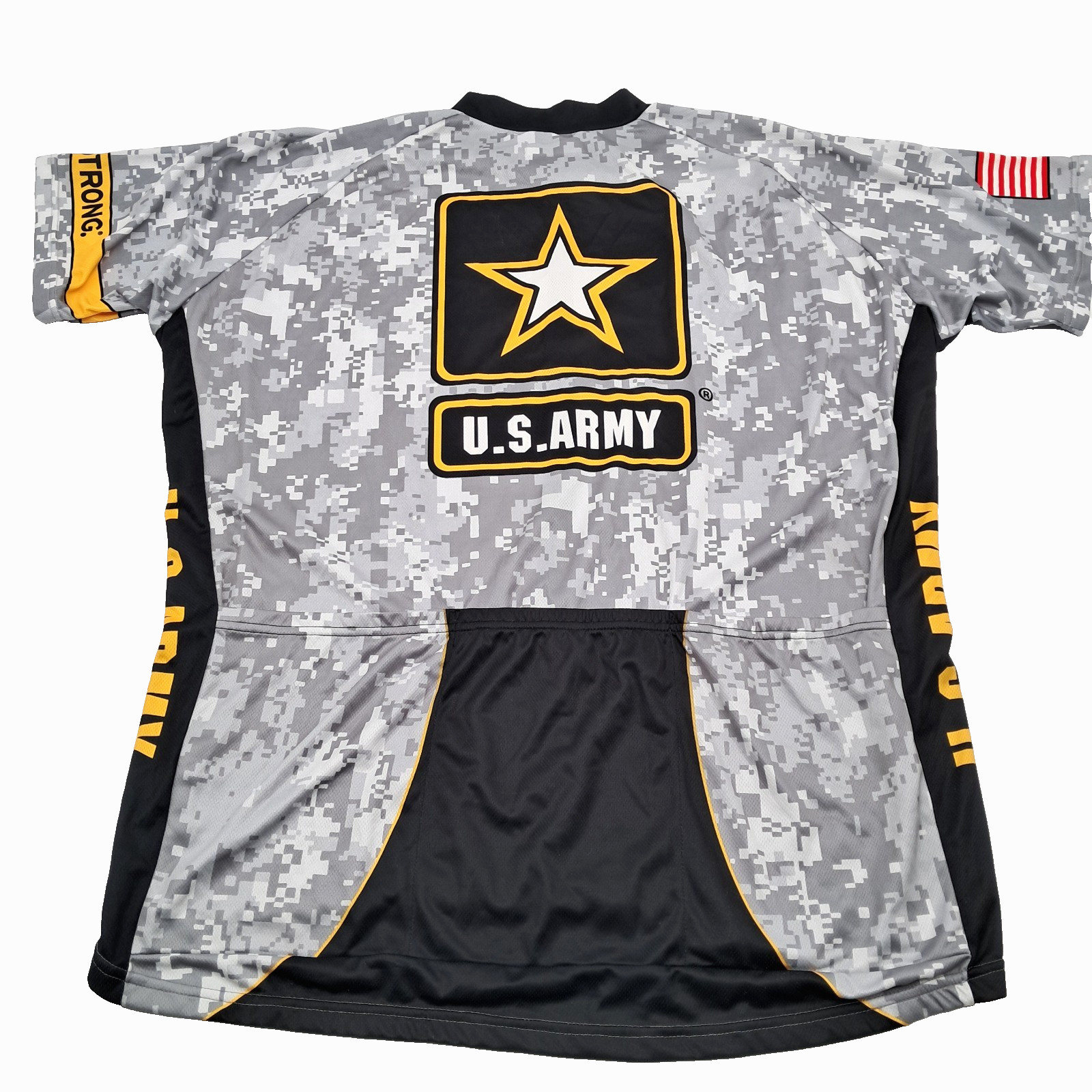 Primal Cycling Jersey Mens XXXL US Army Gray Camo 3/4 Zip Patriotic USA Military
