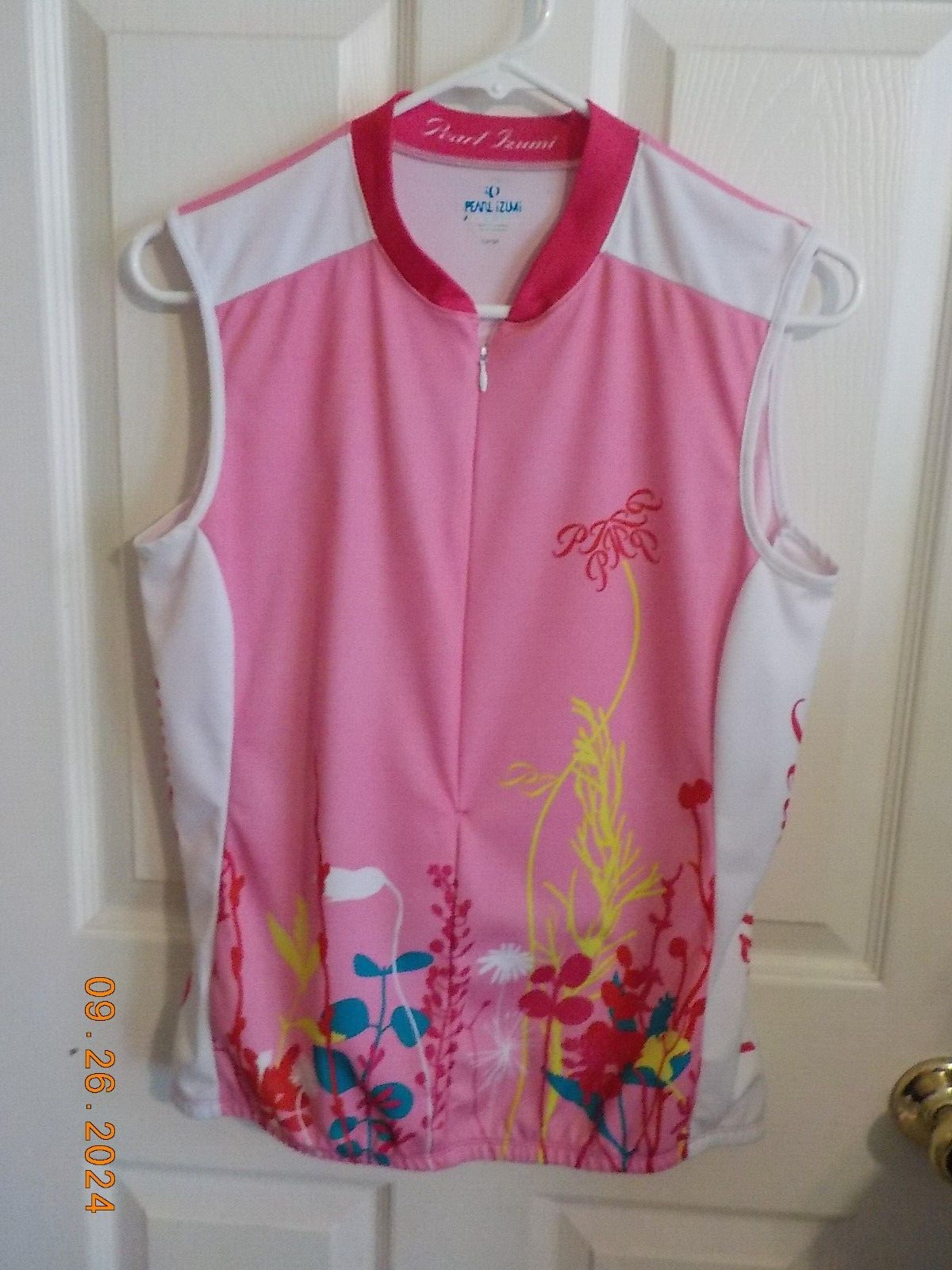 PEARL IZUMI MULTI COLOR PINK/RED/WHITE/AQUA/GREEN CYCLING SHIRT STYLE 0790 2011