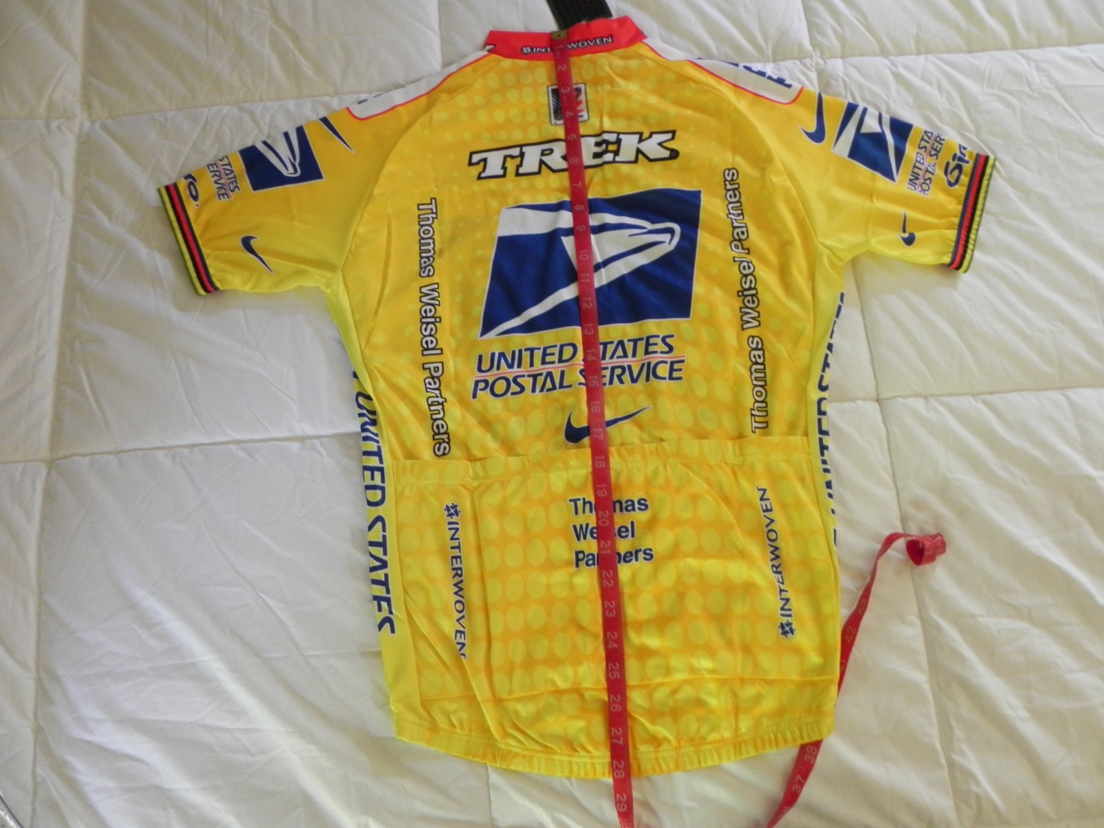 USPS Commemorative cycling jersey,SS Nike dri-fit Yellow Size Small