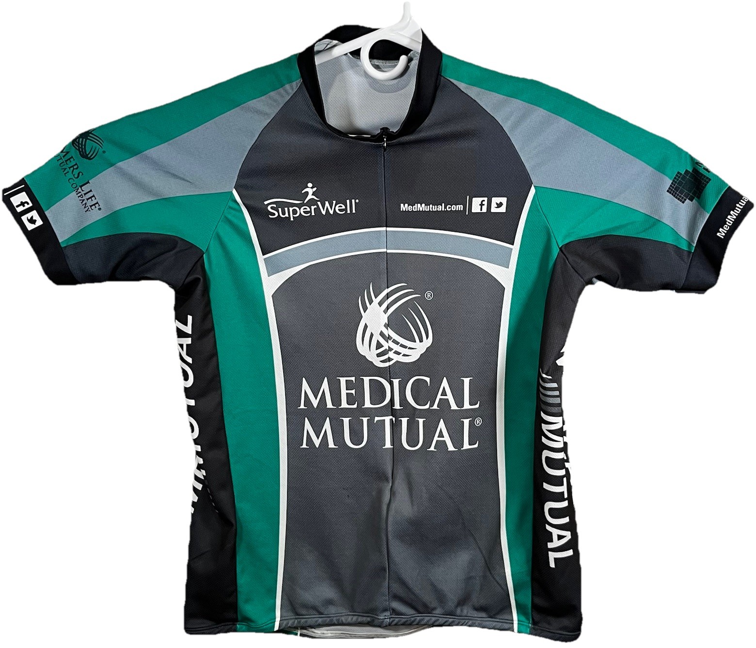 Pyro Apparel Medical Mutual Men’s XL Cycling Bike Jersey Green Black Grey