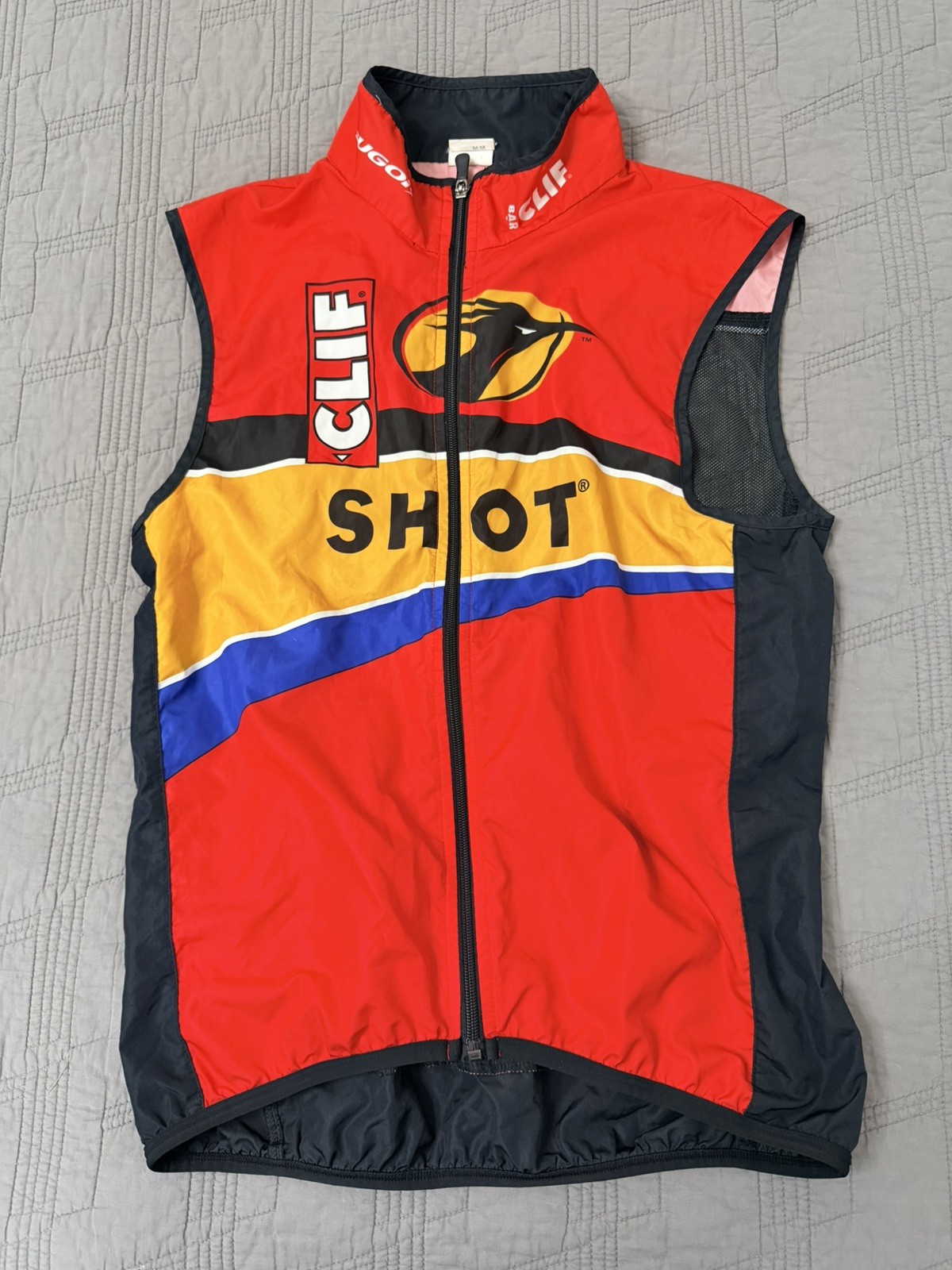 SUGOI Clif Bar Cycling Jacket Men’s Medium Full Zip Sleeveles. Back Partial Mesh
