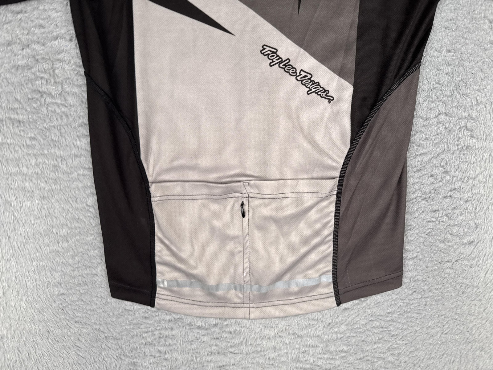 Troy Lee Designs Cycling Jersey Mens Small Gray Colorblock Full Zip Pockets Top