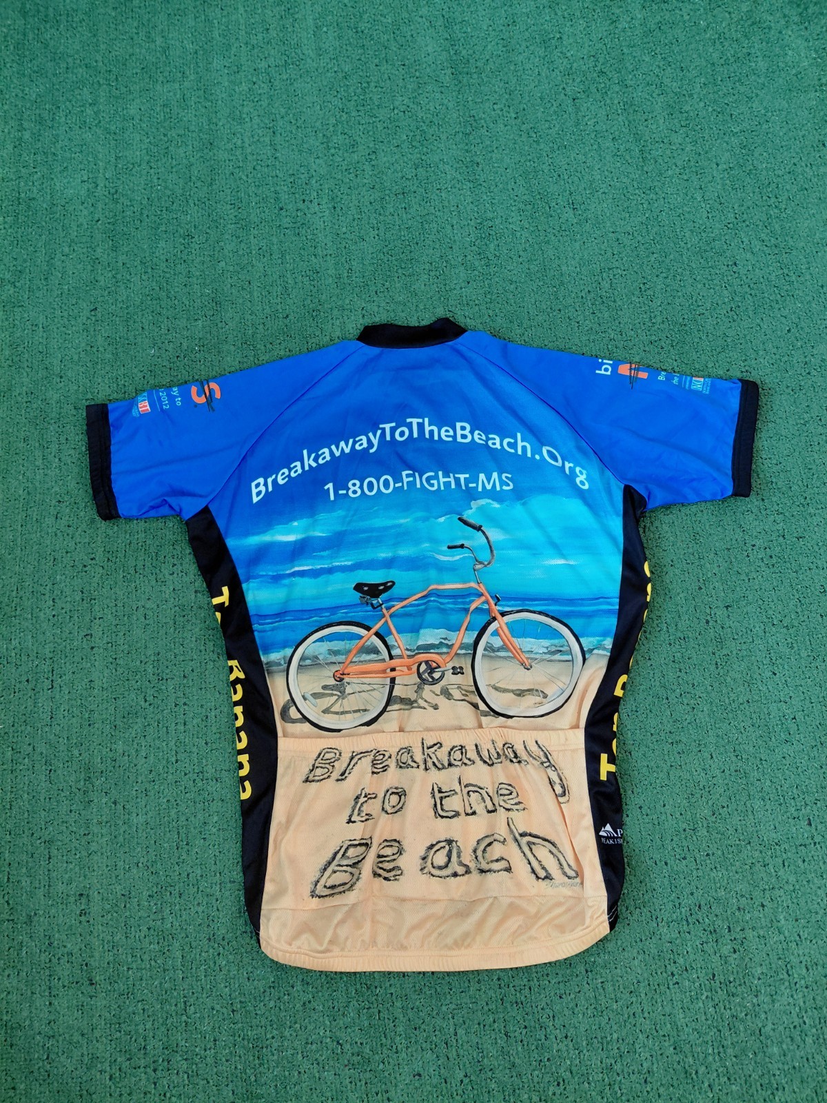 Peak 1 2012 Breakaway To The Beach Multicolored Zip Up Cycling Jersey Sz Medium