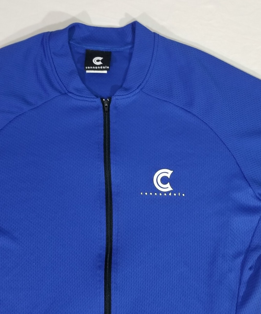Cannondale Solid Blue 3/4 Zip Cycling Jersey Short Sleeve Shirt Men’s Size Large