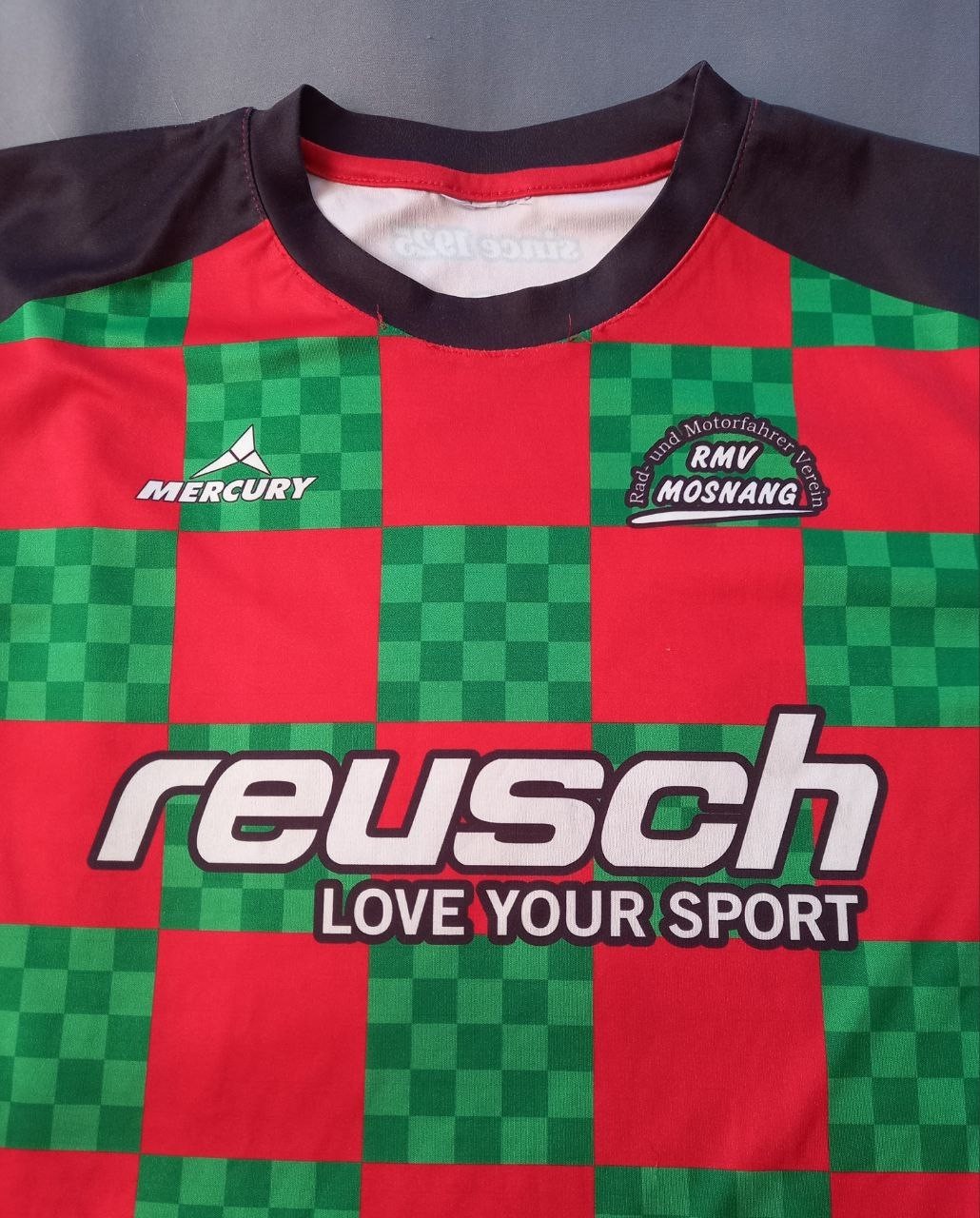 Mercury RMV Mosnang Cycling Jersey Reusch Sponsor Red Green Checkered Size M/L