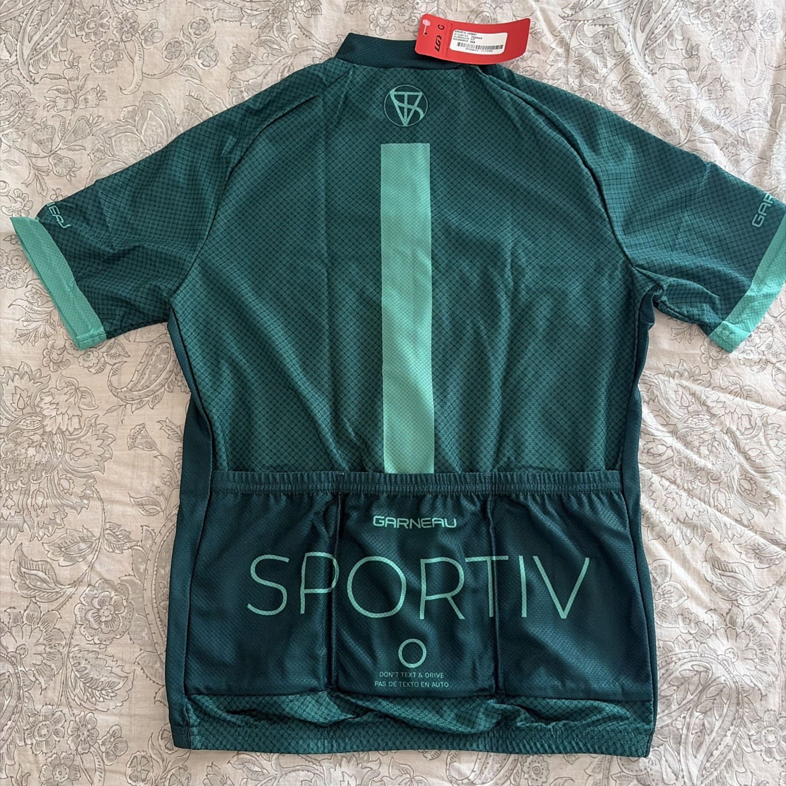 NWT! Men’s XXS LOUIS GARNEAU Full Zip Short Sleeve Cycling Sportiv Jersey Green