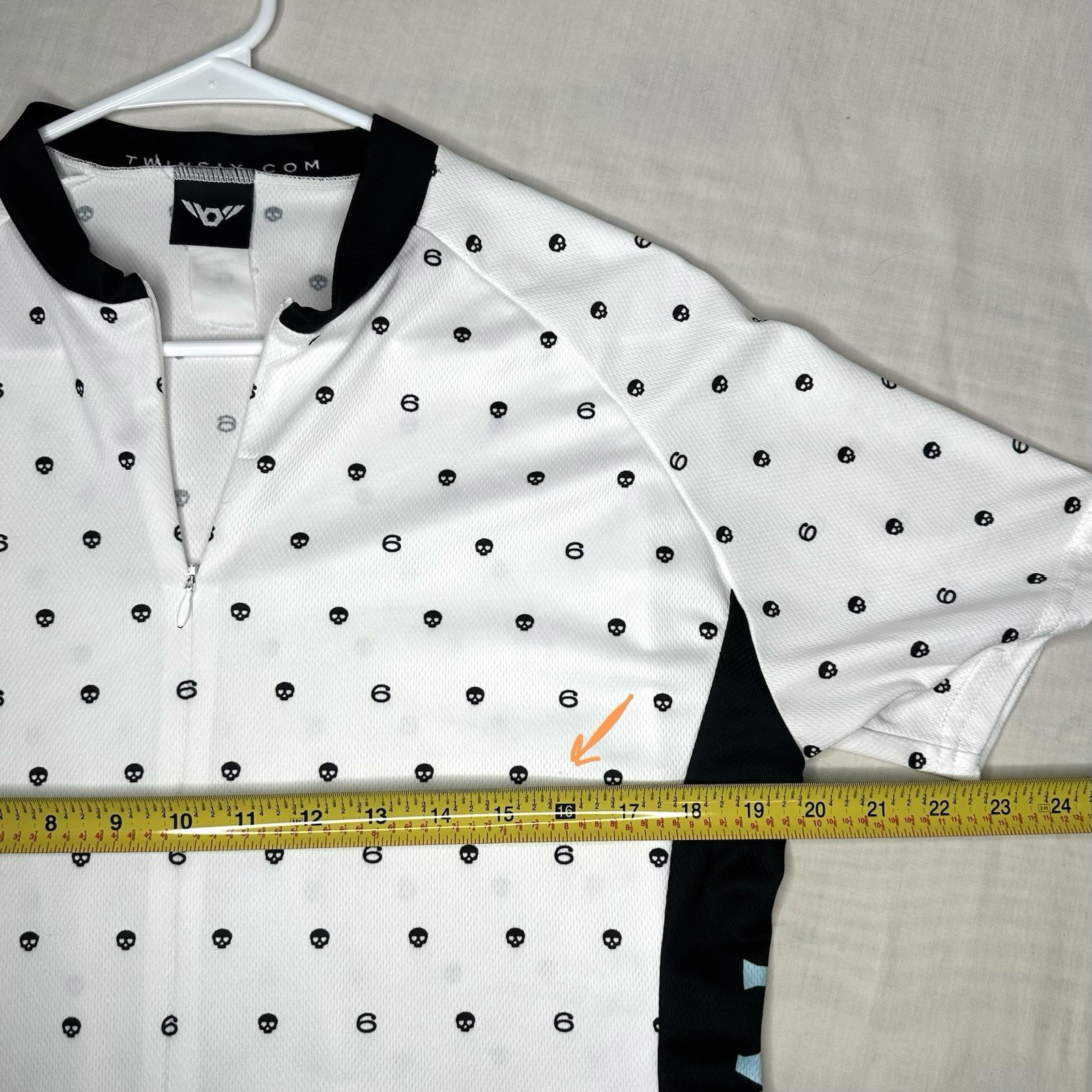 Twin Six Cycling Jersey Womens XL Black White SixSkull Print 1/2 Zip USA Made