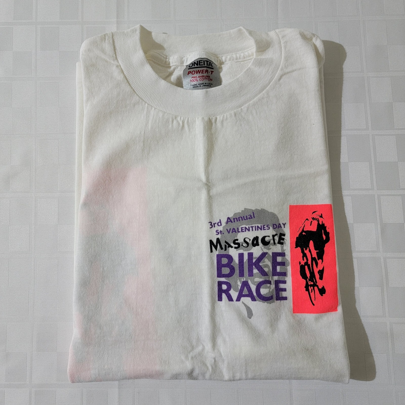 Vtg 1989 M Stedman USA Single Stitch St Valentines Day Massacre Bike Race Tshirt