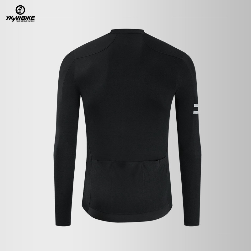 Mens Cycling Jersey Long Sleeve Bike Shirts YKK Full Zip MTB Bicycle Clothing