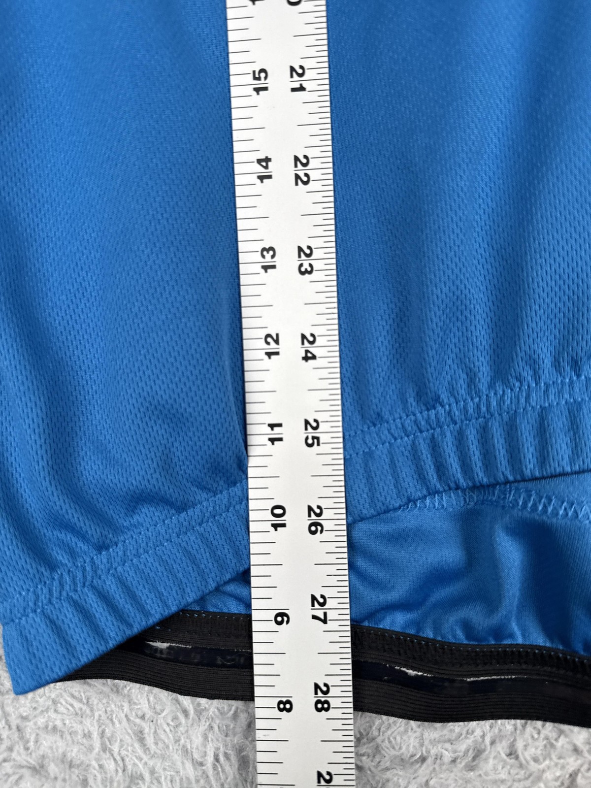 Spotti Cycling Jersey Mens Medium Blue 1/4 Zip Short Sleeve Pockets Bike Top