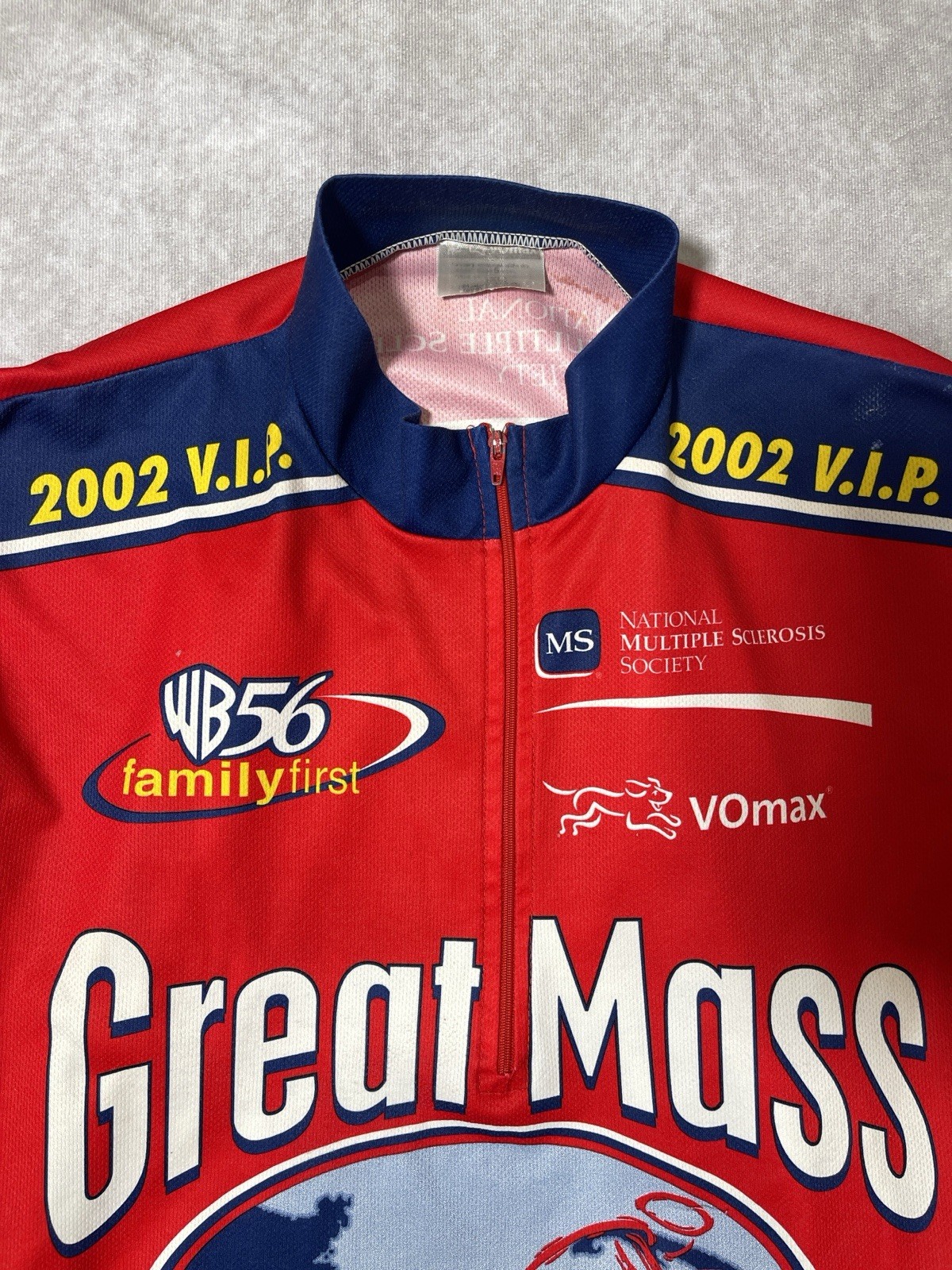 VOmax Cycling Jersey Mens XL Red Bicycle Vintage Zip Activewear Made USA