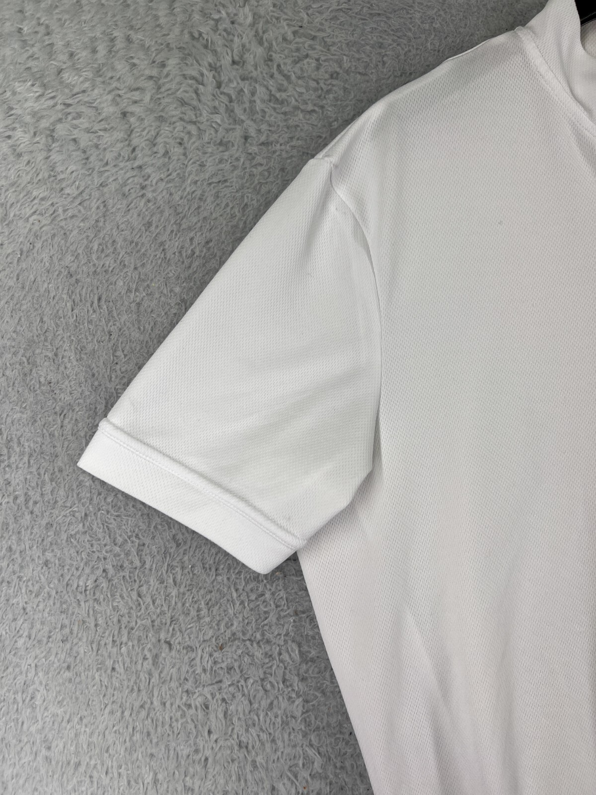 Spotti Shirt Mens Extra Large White 1/2 Zip Short Sleeve Polyester Pockets