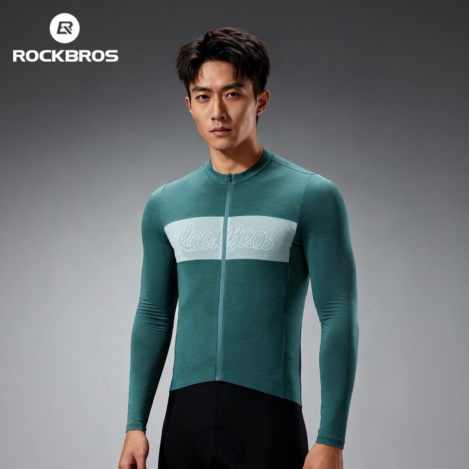 ROCKBROS Spring Autumn Cycling Jersey Long Sleeve Tencel Wool Bike Sportswear