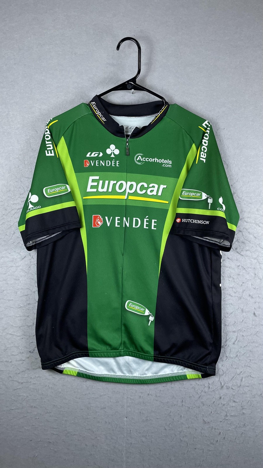 Louis Garneau Europcar Vendee Cycling Jersey Mens 3XL Green Full Zip Bike Shirt
