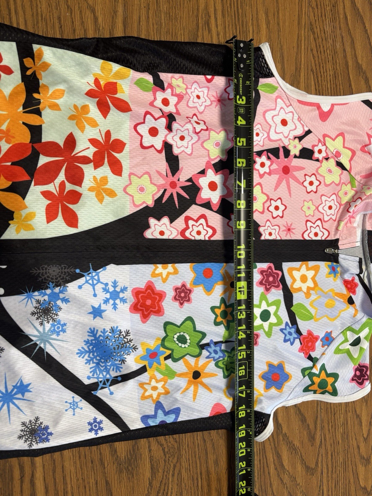 Aogda Women’s Cycling Jersey Large, Full Zip, Vibrant Floral Print NWOT