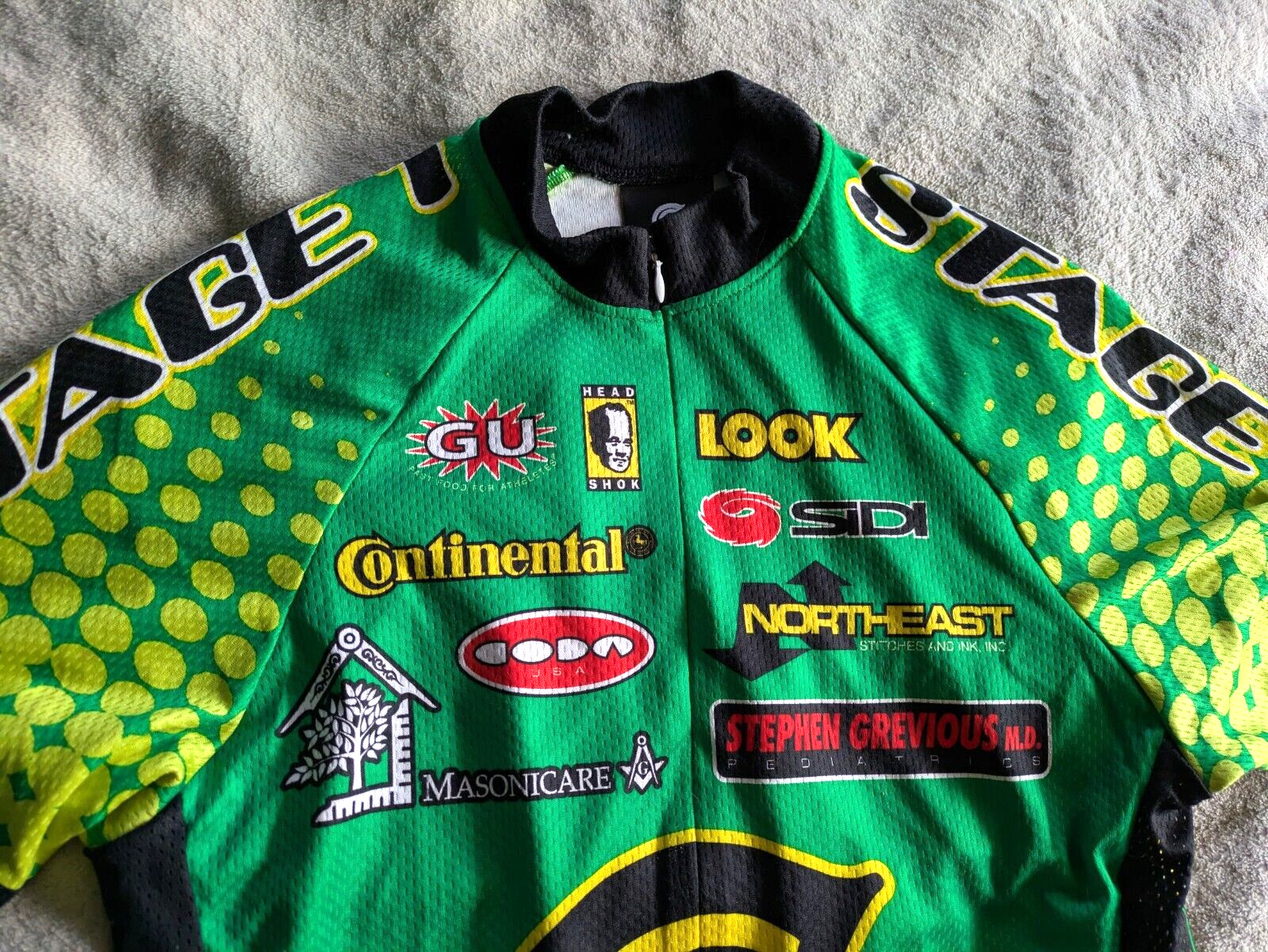 CANNONDALE Cycling Jersey Mens M Medium Bicycle Green Yellow Black