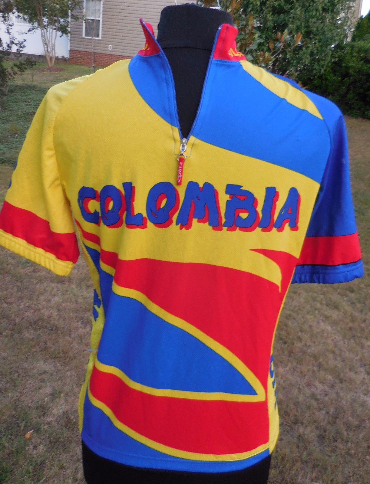 Zerie Cicling Cycling Jersey Mens Sz S Columbia Bright Bicycle Shirt Half Zip