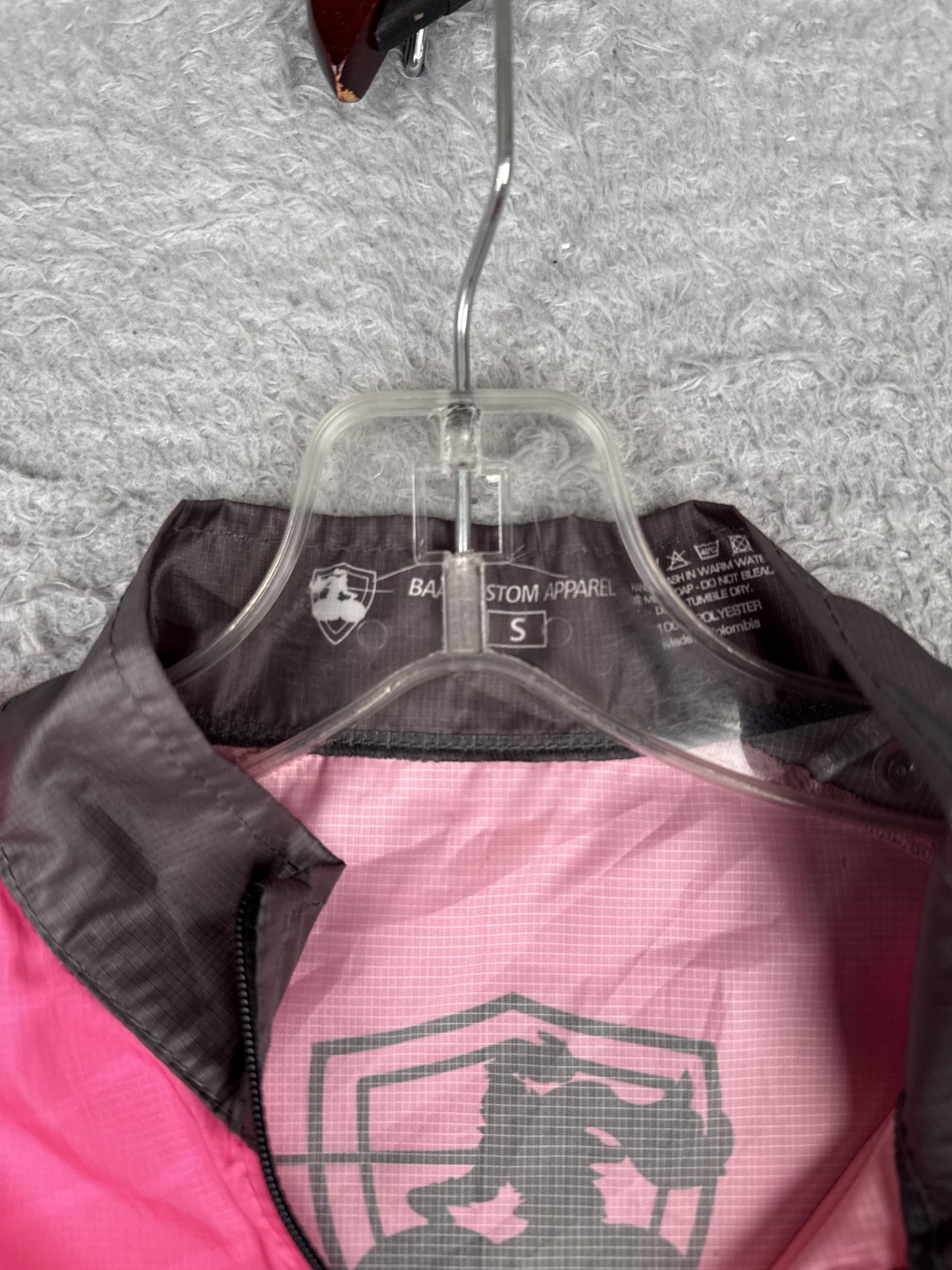 BAA Custom Apparel Cycling Vest Men Small Pink Full Zip Bike Attorneys Windshirt
