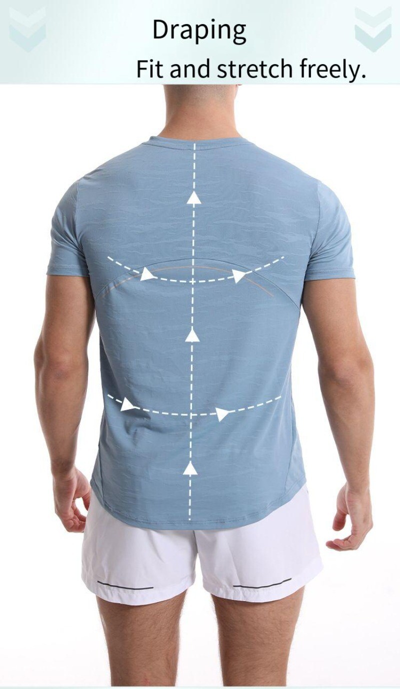 Men’s Casual Slim Fit Training Sweatshirt Quick Drying Short Sleeve T-shirt